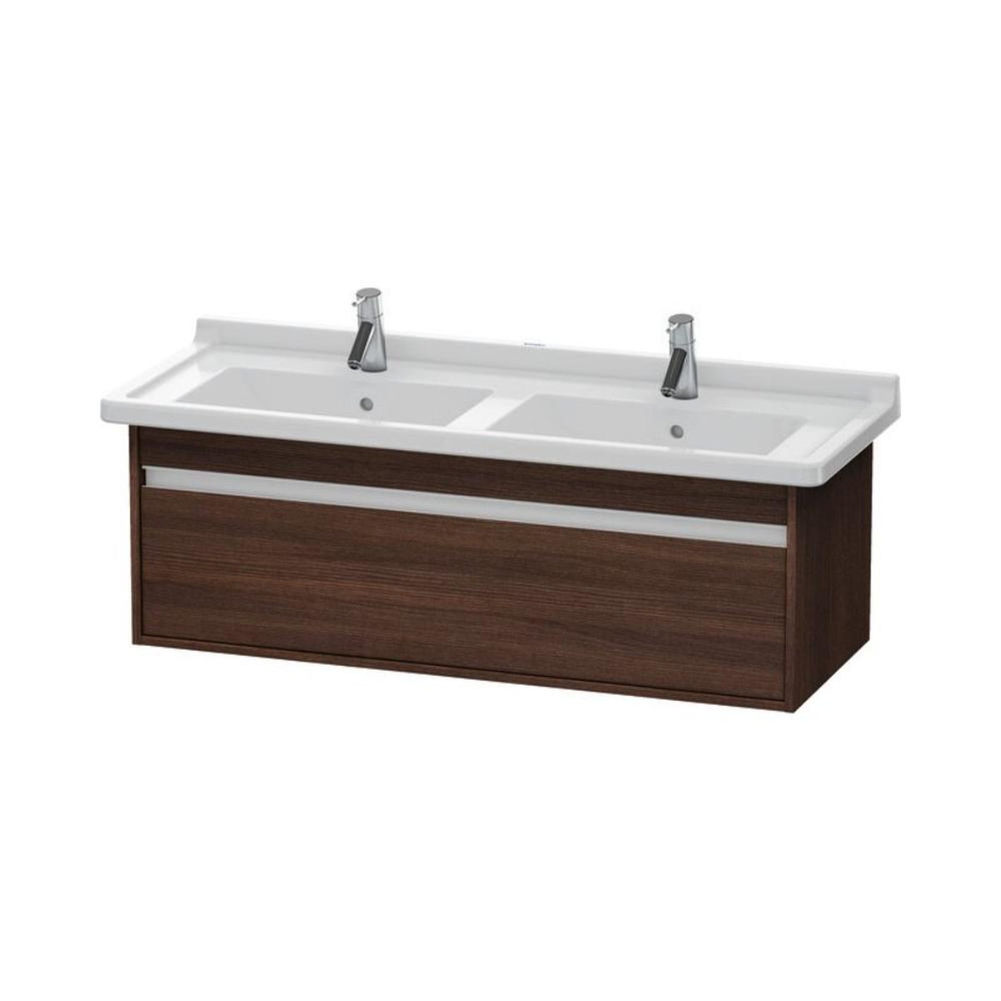 Duravit Ketho 47" x 16" x 18" Wall-Mount Vanity Unit in Chestnut Dark (KT666605353)