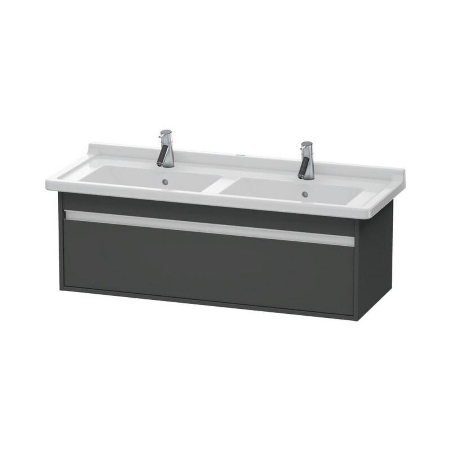 Duravit Ketho 47" x 16" x 18" Wall-Mount Vanity Unit in Graphite Matt (KT666604949)