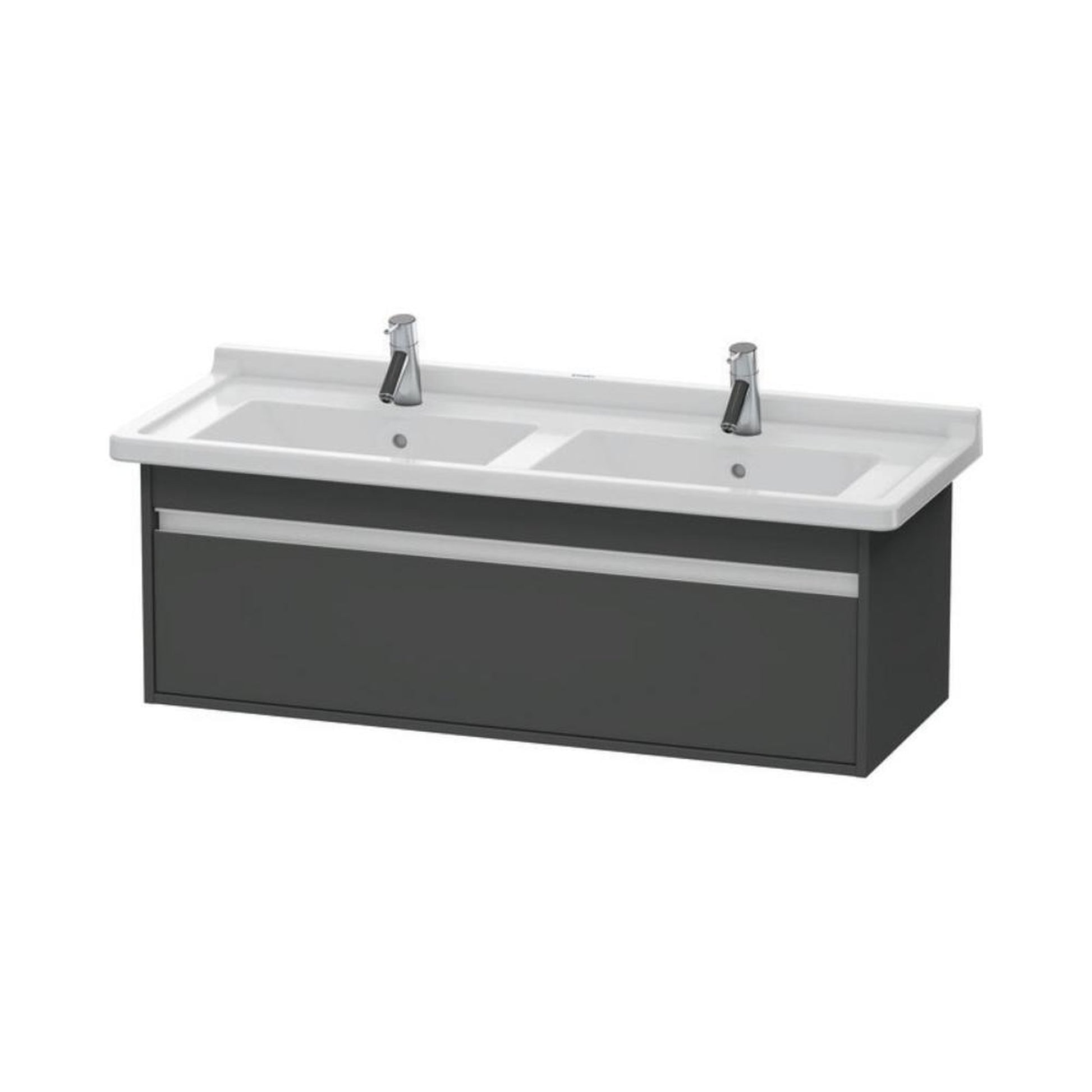 Duravit Ketho 47" x 16" x 18" Wall-Mount Vanity Unit in Graphite Matt (KT666604949)