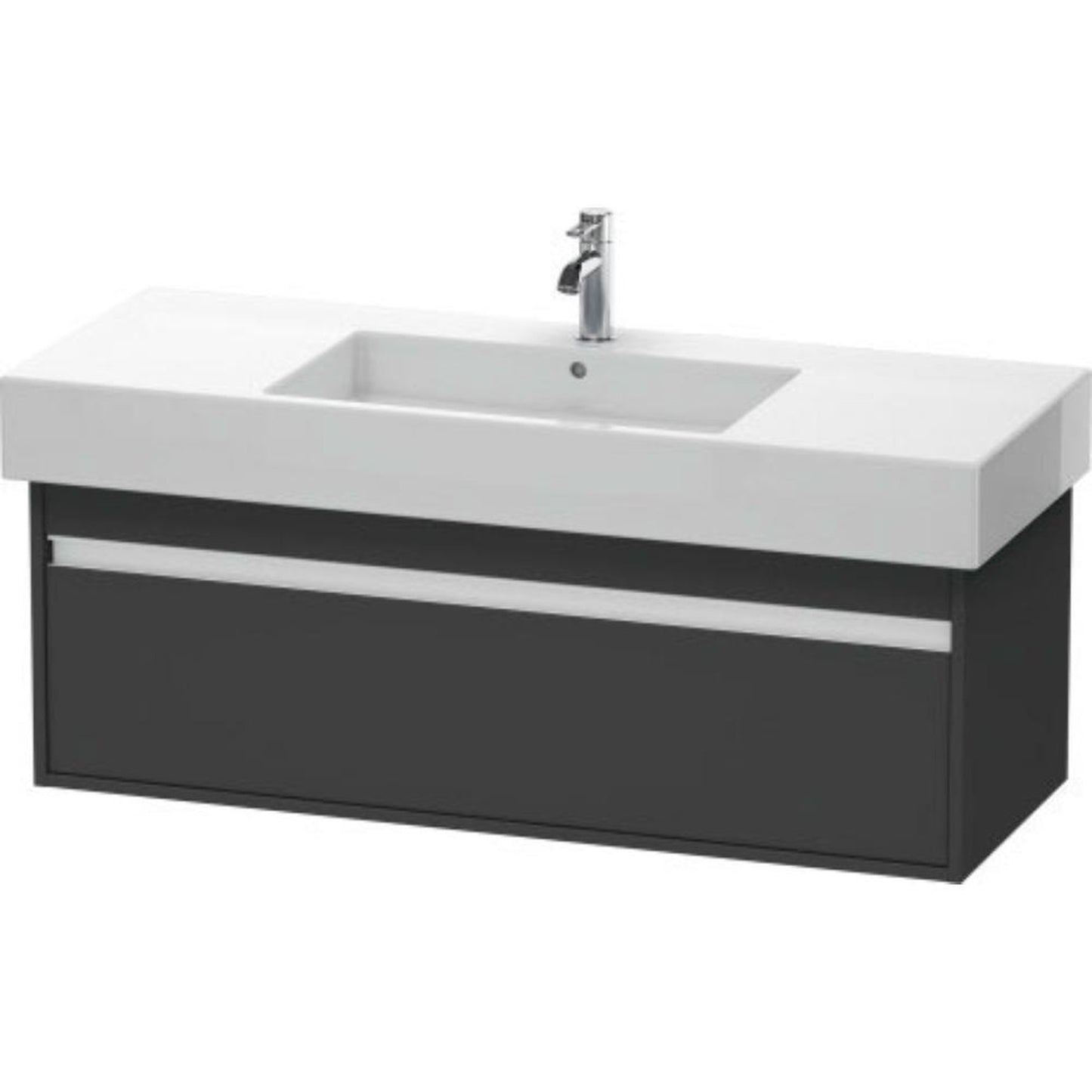 Duravit Ketho 47" x 16" x 18" Wall-Mount Vanity Unit in Graphite Matt (KT669204949)
