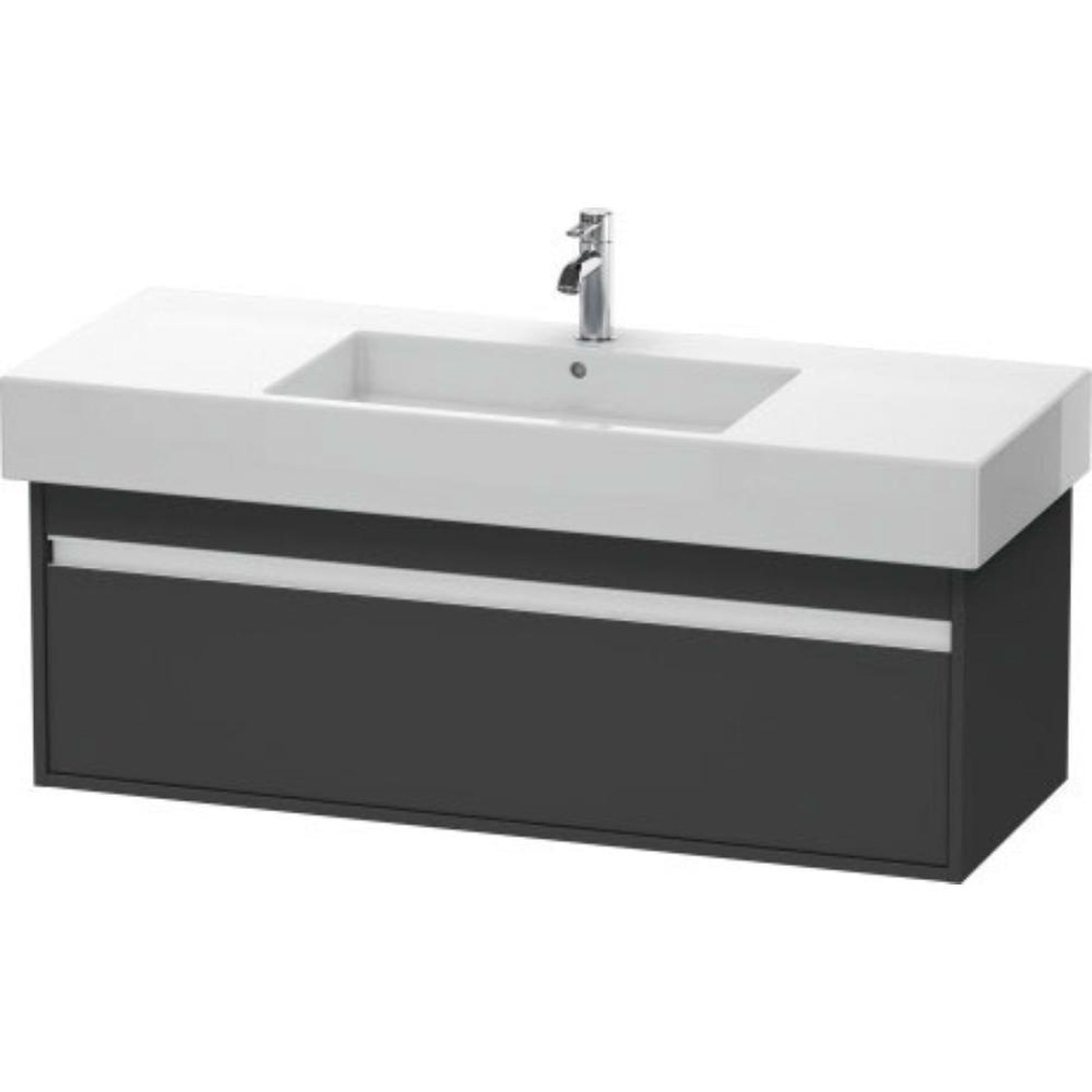 Duravit Ketho 47" x 16" x 18" Wall-Mount Vanity Unit in Graphite Matt (KT669204949)