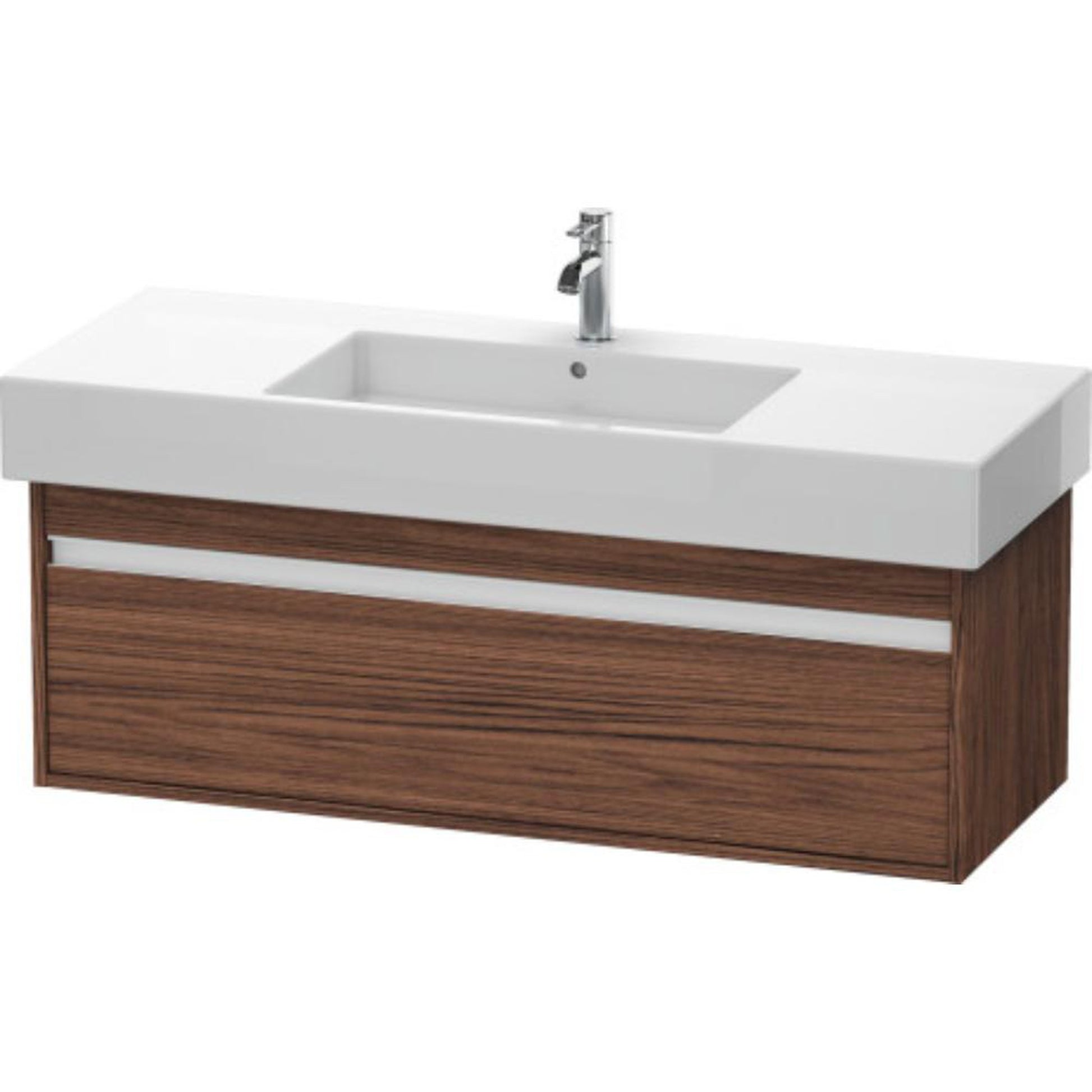 Duravit Ketho 47" x 16" x 18" Wall-Mount Vanity Unit in Walnut Dark (KT669202121)