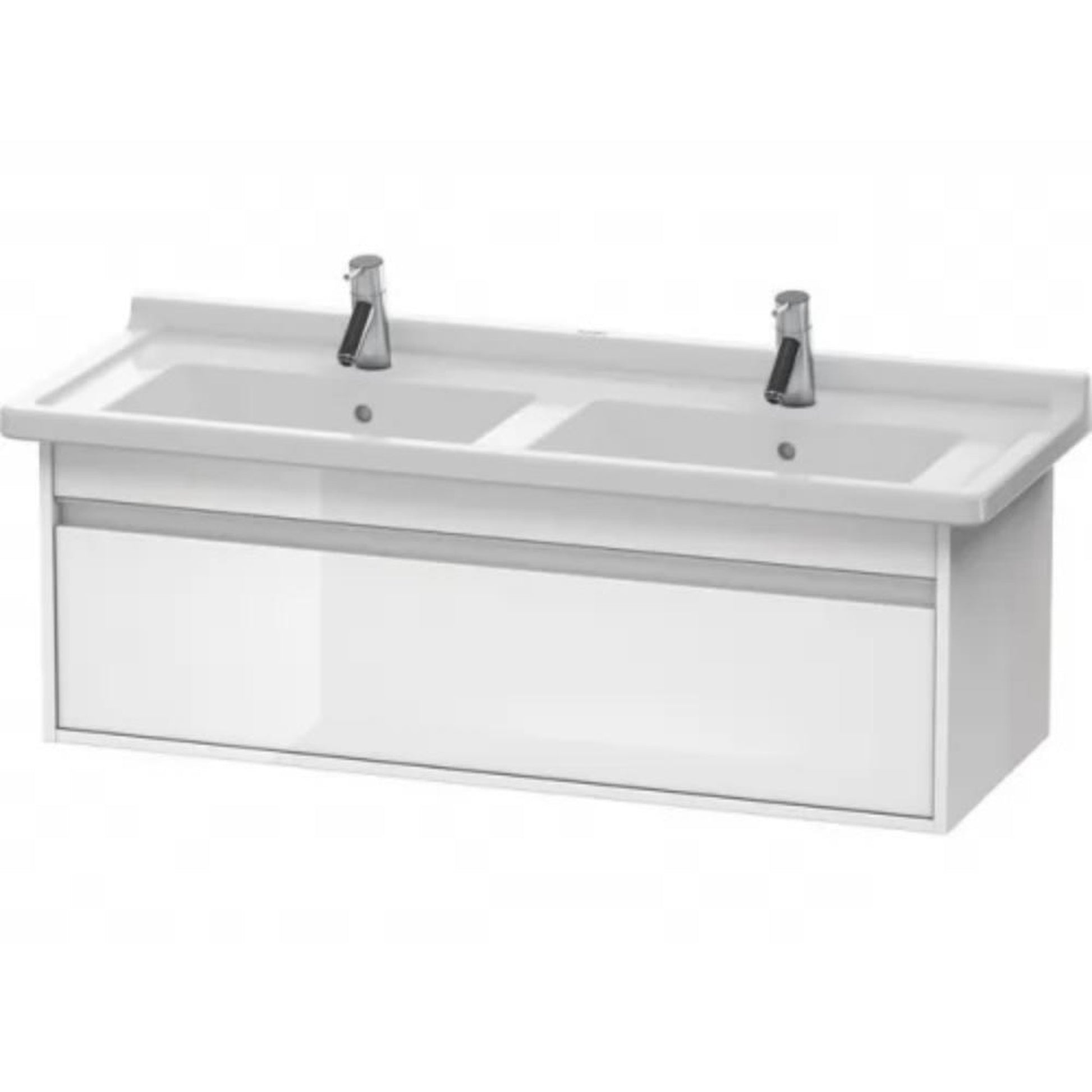 Duravit Ketho 47" x 16" x 18" Wall-Mount Vanity Unit in White High Gloss (KT666602222)