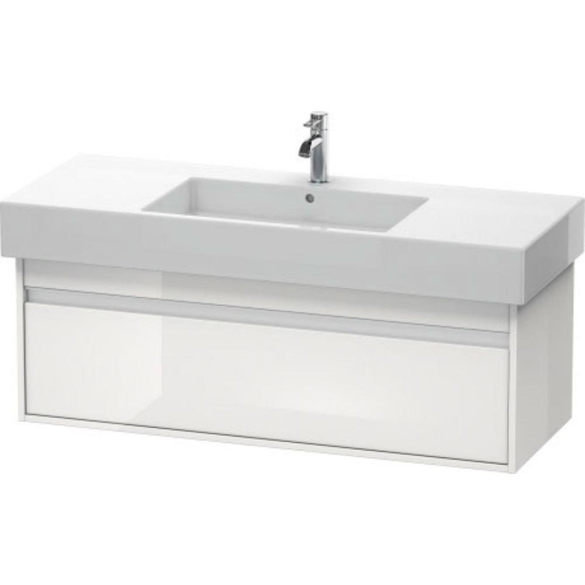 Duravit Ketho 47" x 16" x 18" Wall-Mount Vanity Unit in White High Gloss (KT669202222)