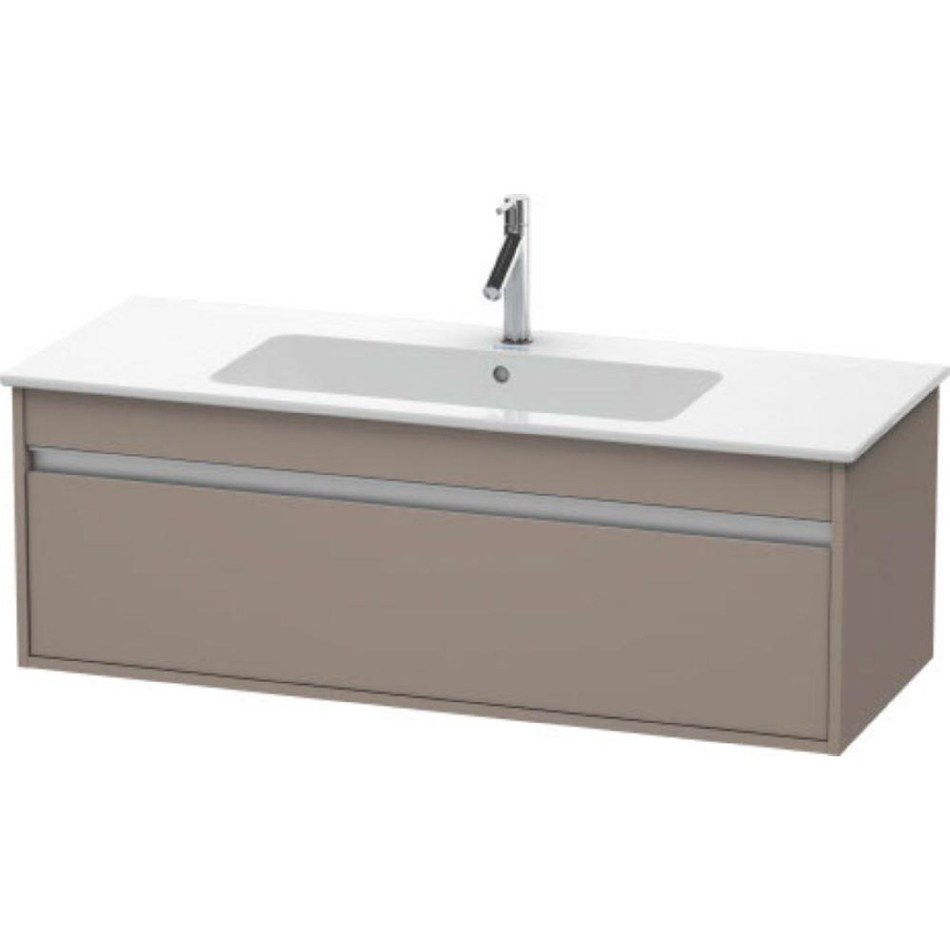 Duravit Ketho 47" x 16" x 19" One Drawer Wall-Mount Vanity Unit in Basalt Matt