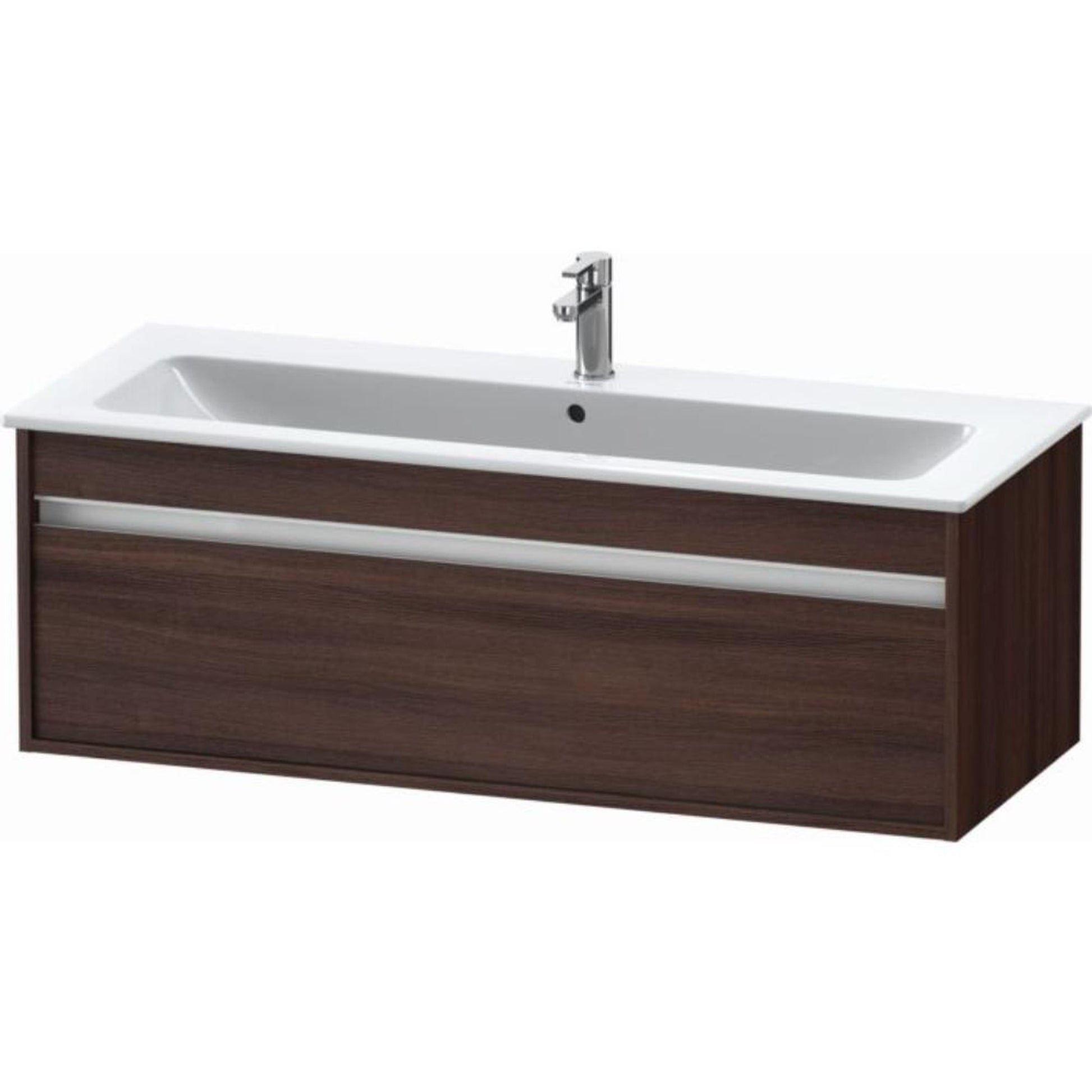Duravit Ketho 47" x 16" x 19" One Drawer Wall-Mount Vanity Unit in Chestnut Dark