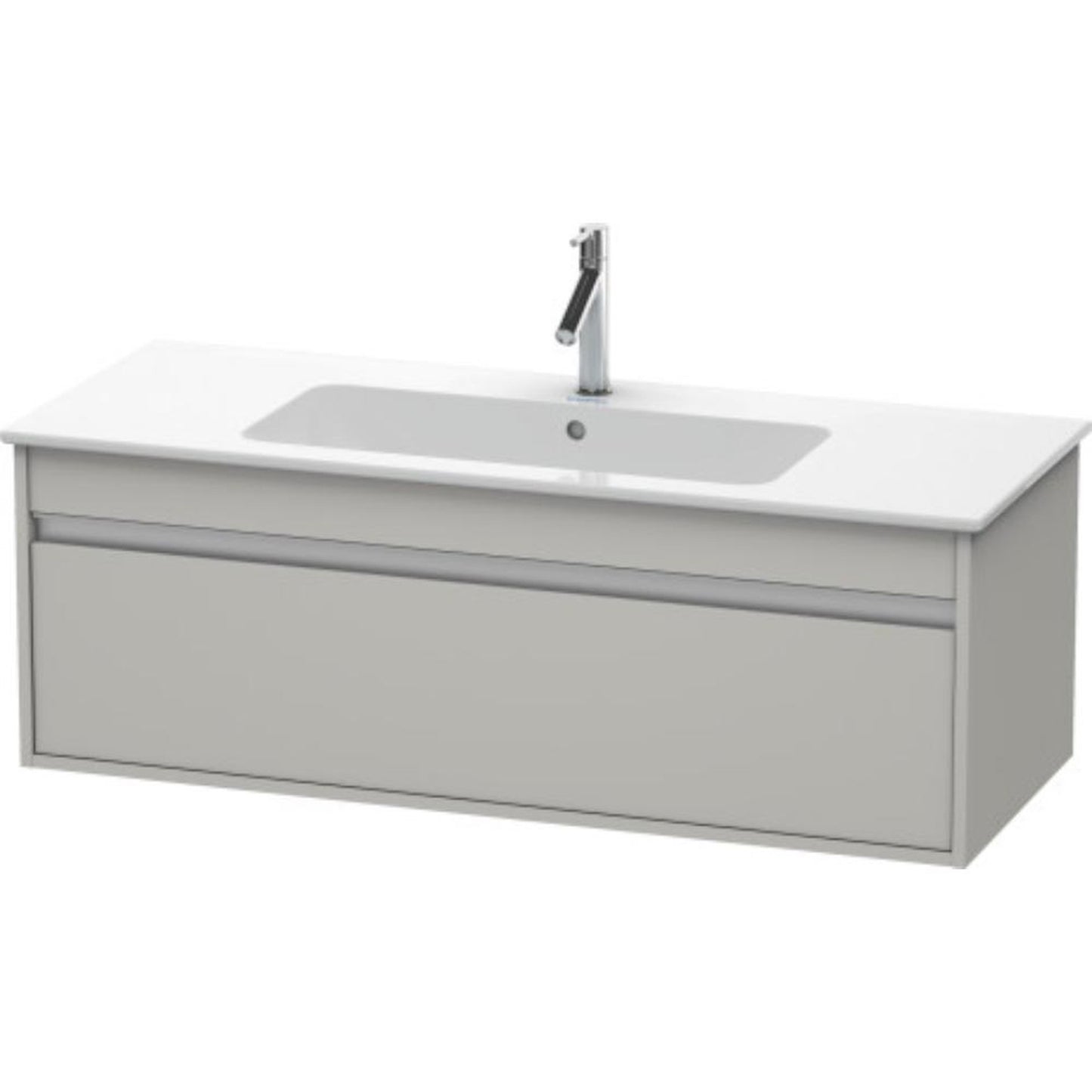 Duravit Ketho 47" x 16" x 19" One Drawer Wall-Mount Vanity Unit in Concrete Grey Matt