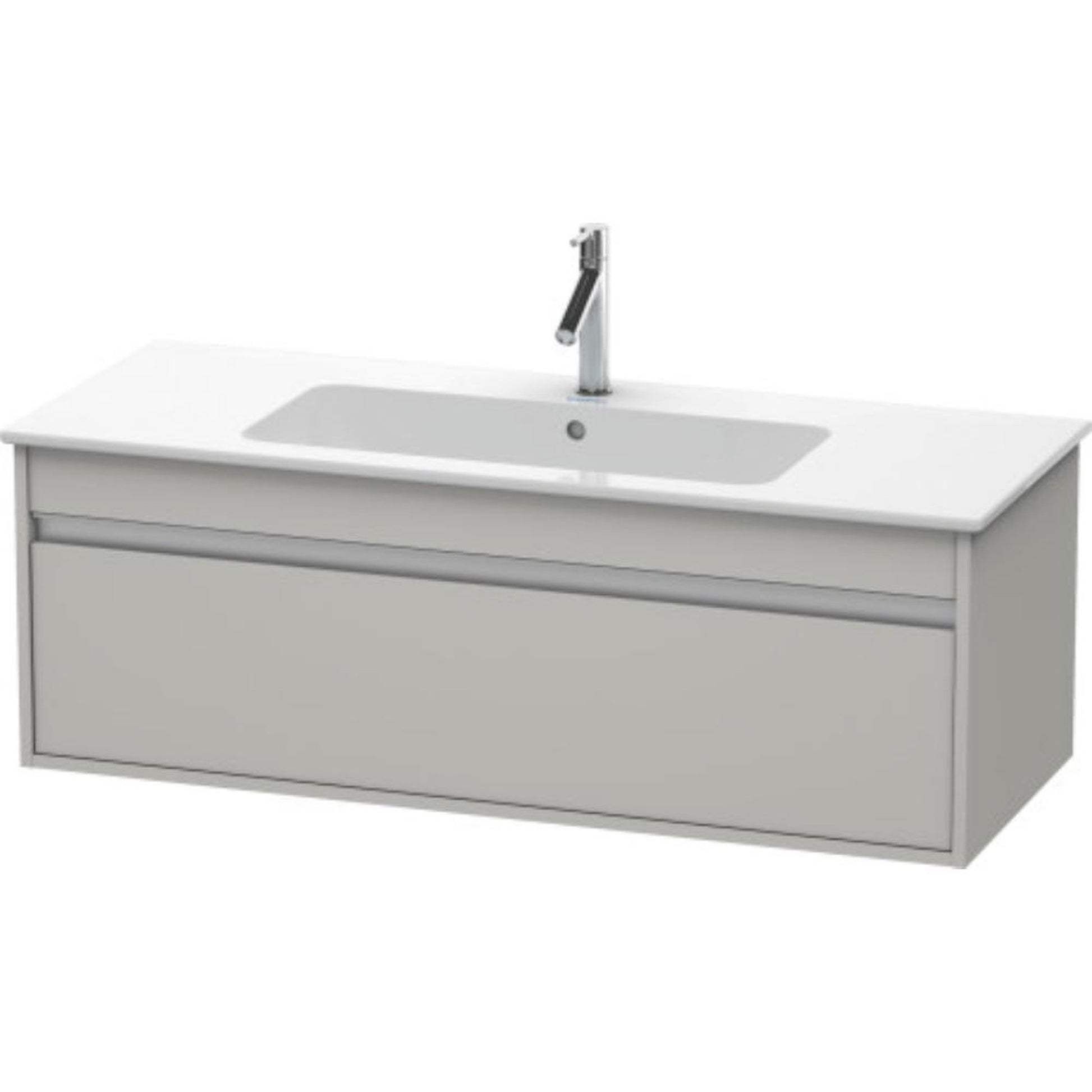 Duravit Ketho 47" x 16" x 19" One Drawer Wall-Mount Vanity Unit in Concrete Grey Matt