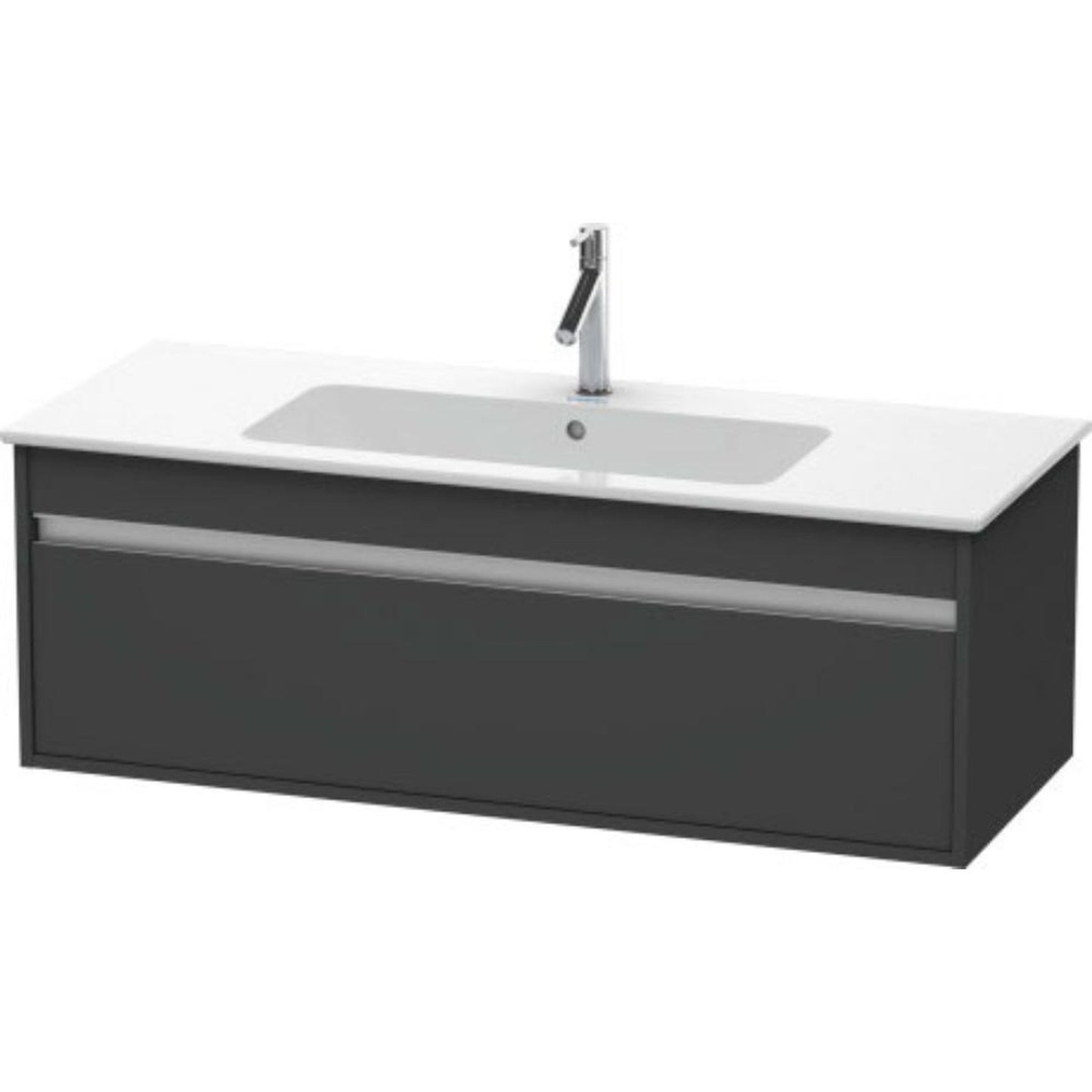 Duravit Ketho 47" x 16" x 19" One Drawer Wall-Mount Vanity Unit in Graphite Matt