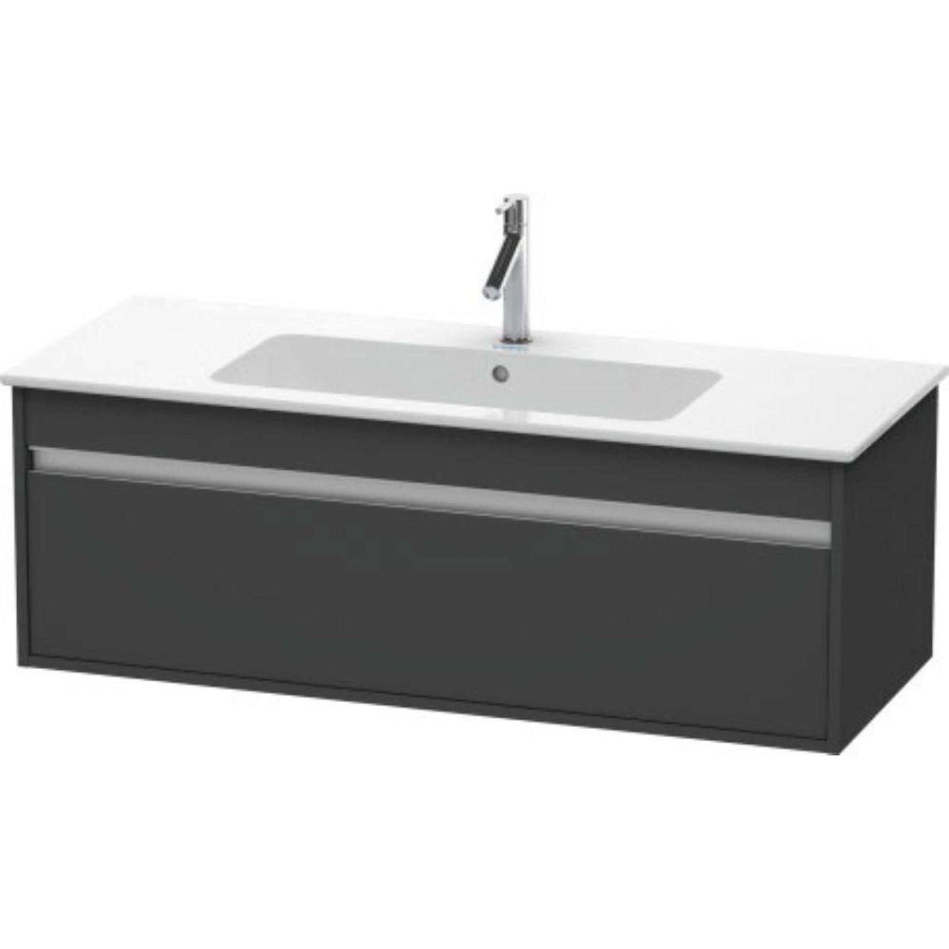 Duravit Ketho 47" x 16" x 19" One Drawer Wall-Mount Vanity Unit in Graphite Matt