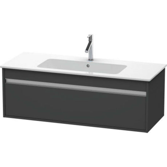 Duravit Ketho 47" x 16" x 19" One Drawer Wall-Mount Vanity Unit in Graphite Matt