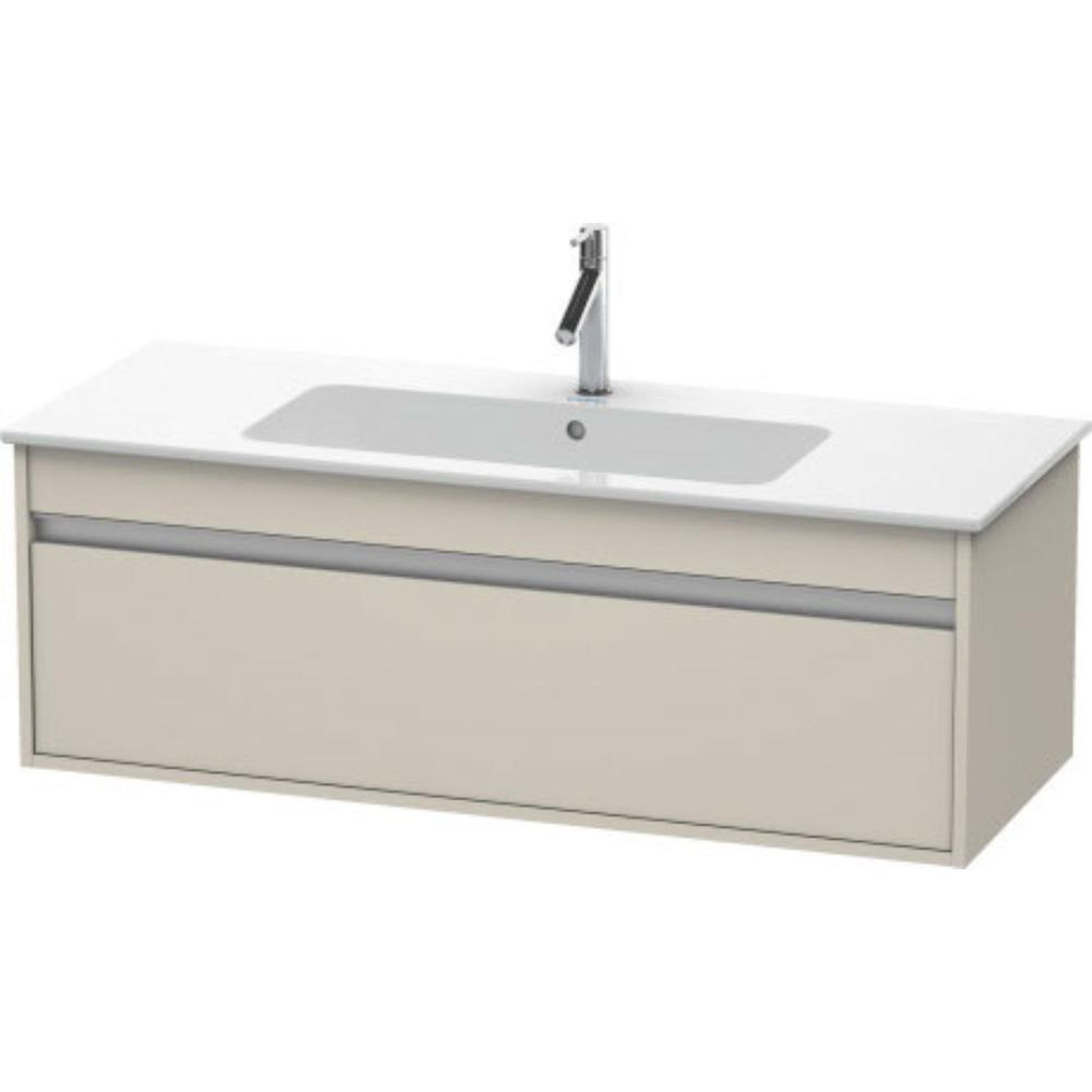 Duravit Ketho 47" x 16" x 19" One Drawer Wall-Mount Vanity Unit in Taupe Matt