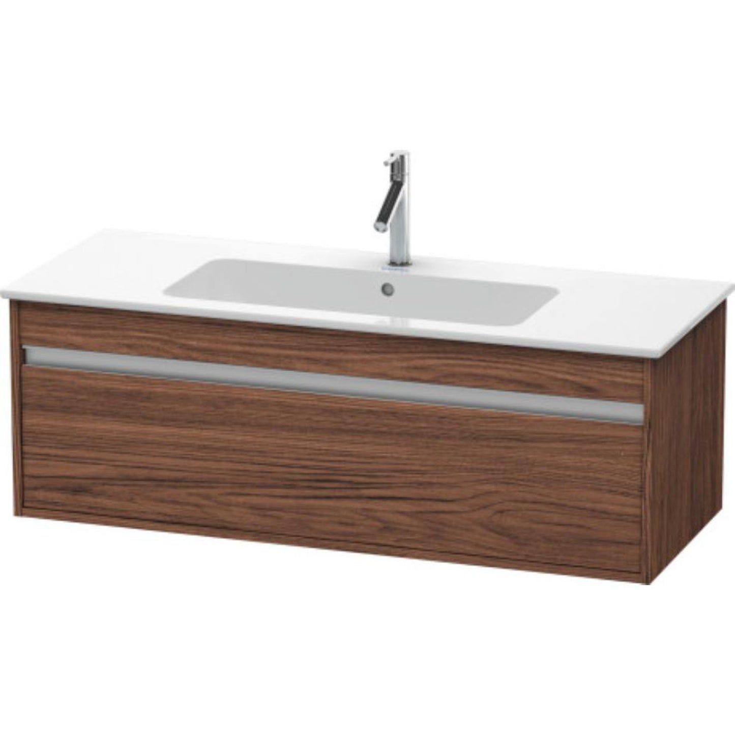Duravit Ketho 47" x 16" x 19" One Drawer Wall-Mount Vanity Unit in Walnut Dark