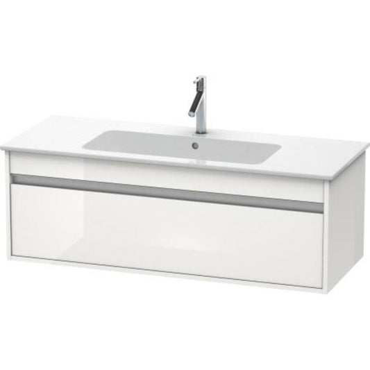 Duravit Ketho 47" x 16" x 19" One Drawer Wall-Mount Vanity Unit in White High Gloss