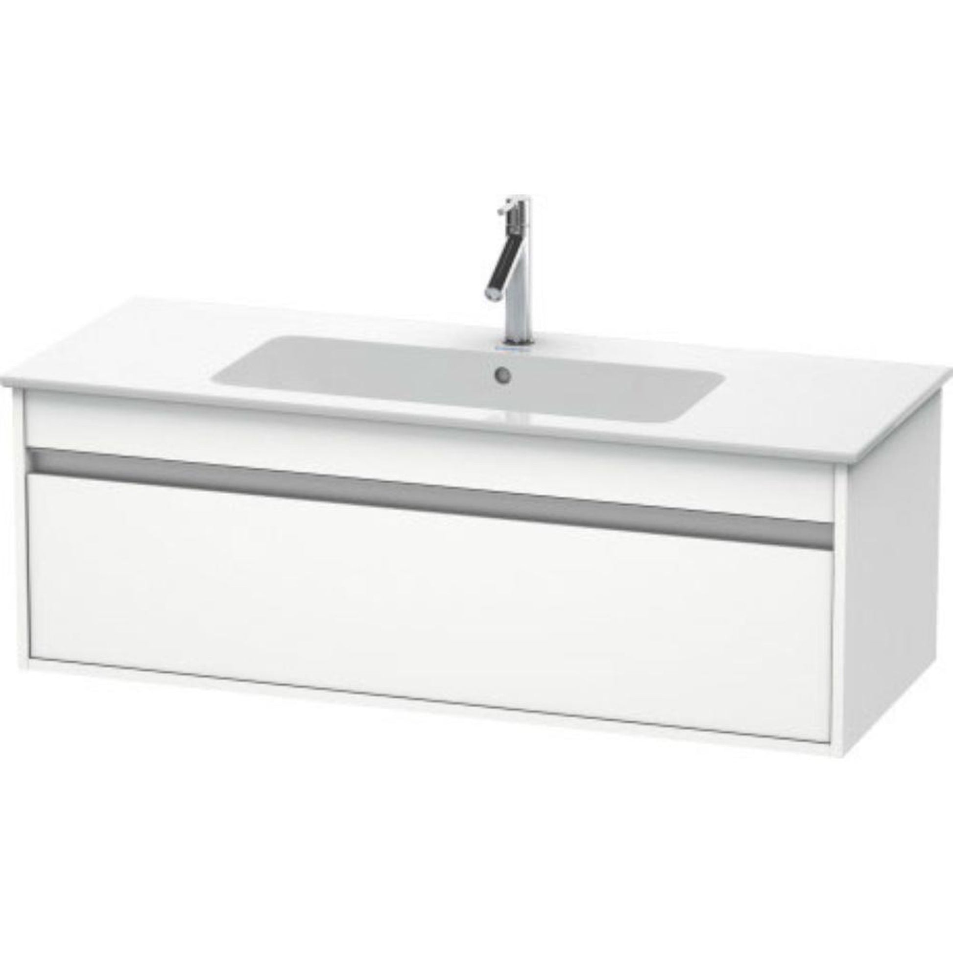 Duravit Ketho 47" x 16" x 19" One Drawer Wall-Mount Vanity Unit in White Matt