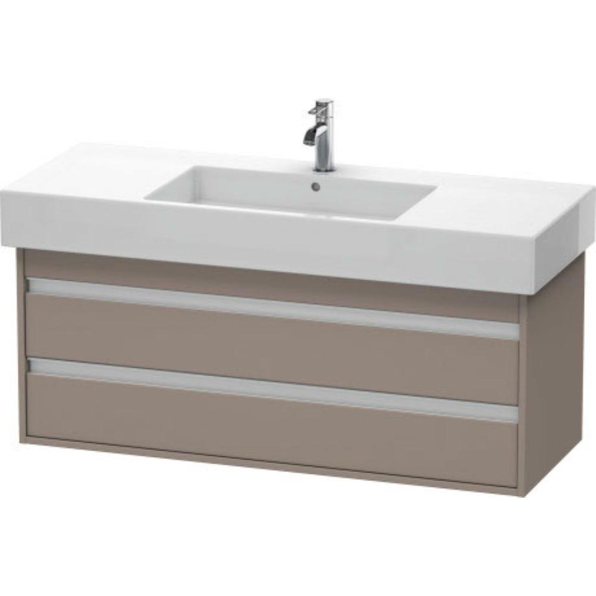 Duravit Ketho 47" x 19" x 18" Two Drawer Wall-Mount Vanity Unit in Basalt Matt (KT664204343)
