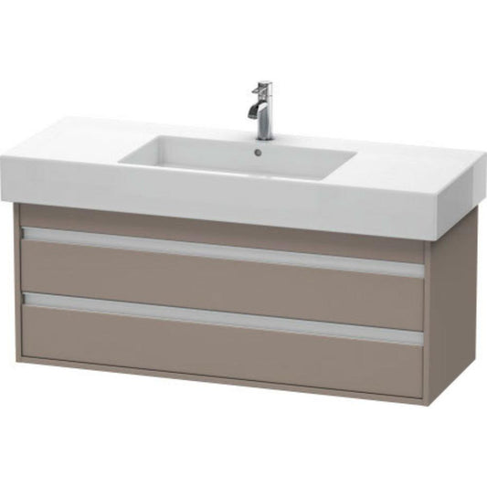 Duravit Ketho 47" x 19" x 18" Two Drawer Wall-Mount Vanity Unit in Basalt Matt (KT664204343)