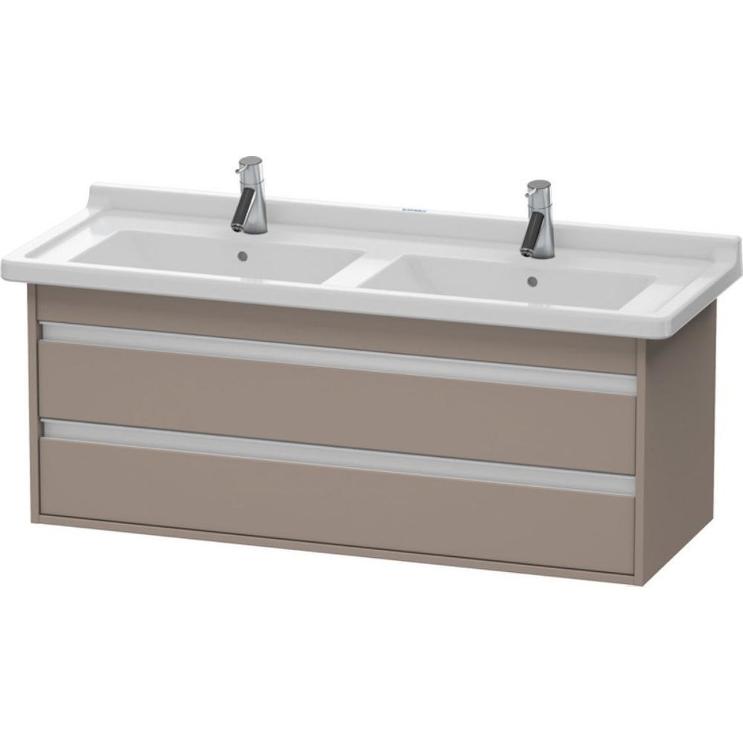 Duravit Ketho 47" x 19" x 18" Two Drawer Wall-Mount Vanity Unit in Basalt Matt (KT664604343)
