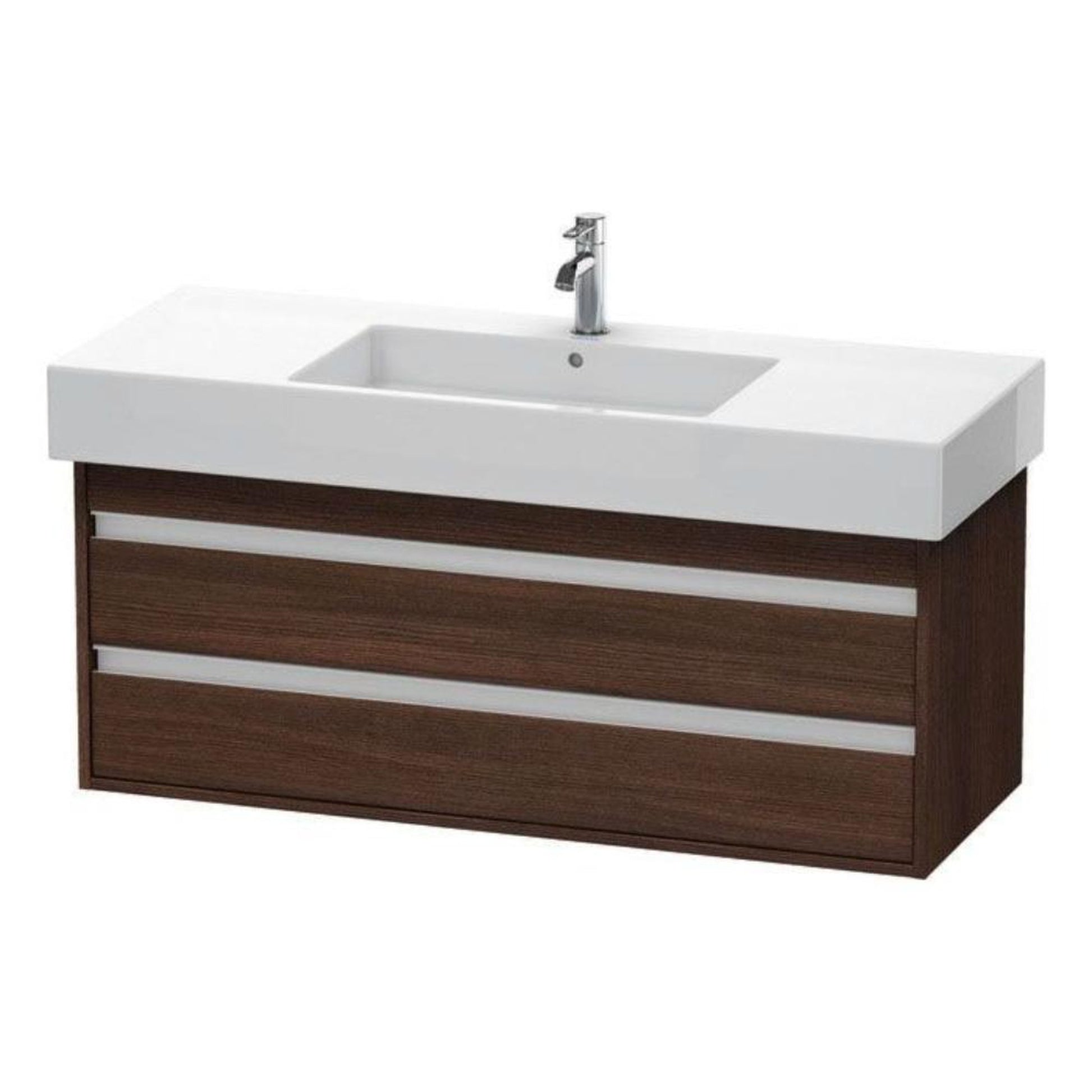 Duravit Ketho 47" x 19" x 18" Two Drawer Wall-Mount Vanity Unit in Chestnut Dark (KT664205353)
