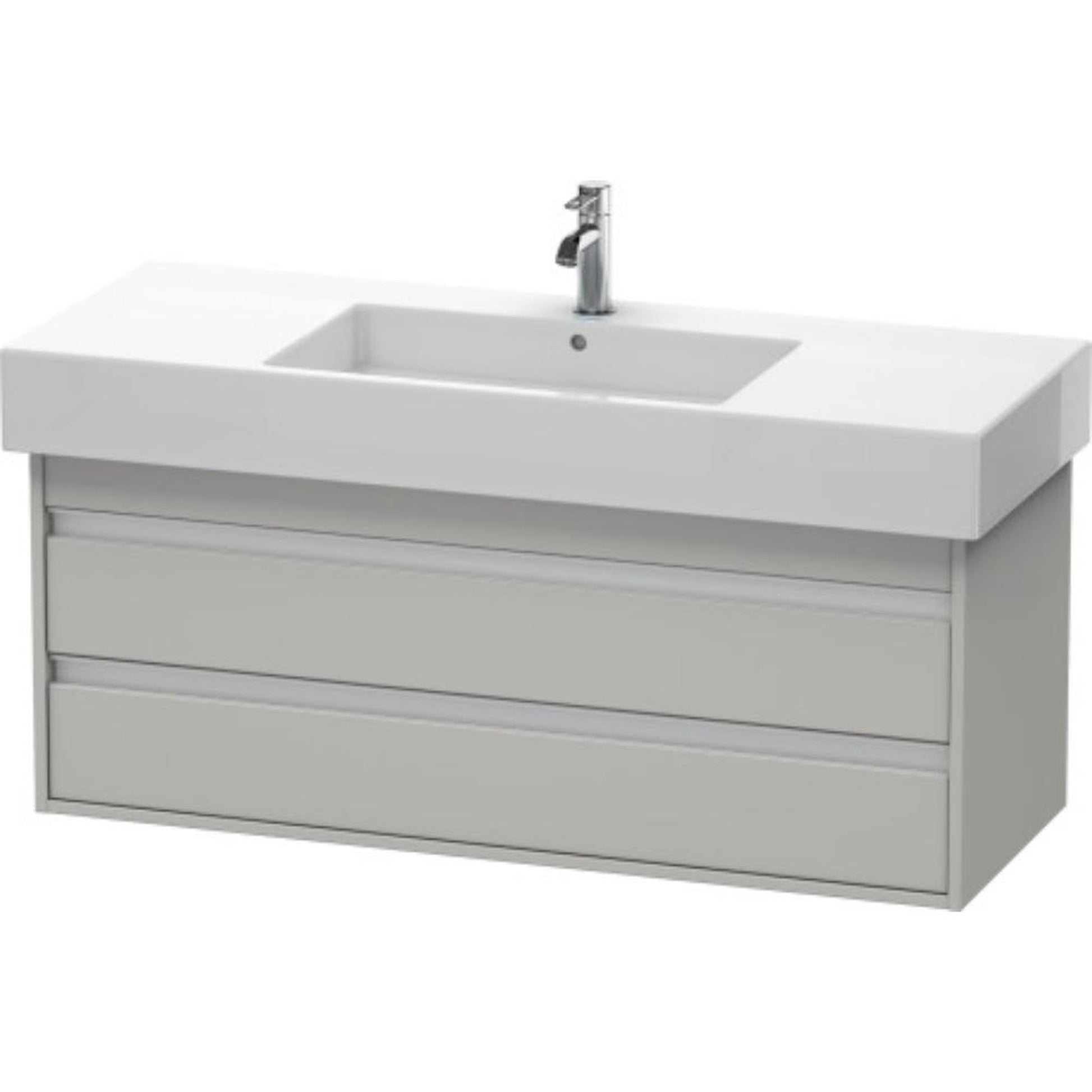 Duravit Ketho 47" x 19" x 18" Two Drawer Wall-Mount Vanity Unit in Concrete Grey Matt (KT664200707)