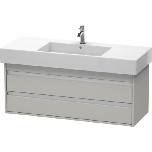 Duravit Ketho 47" x 19" x 18" Two Drawer Wall-Mount Vanity Unit in Concrete Grey Matt (KT664200707)