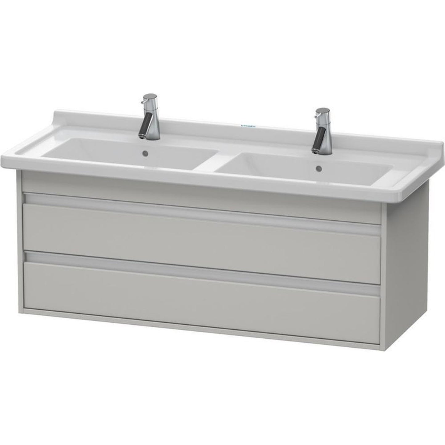 Duravit Ketho 47" x 19" x 18" Two Drawer Wall-Mount Vanity Unit in Concrete Grey Matt (KT664600707)