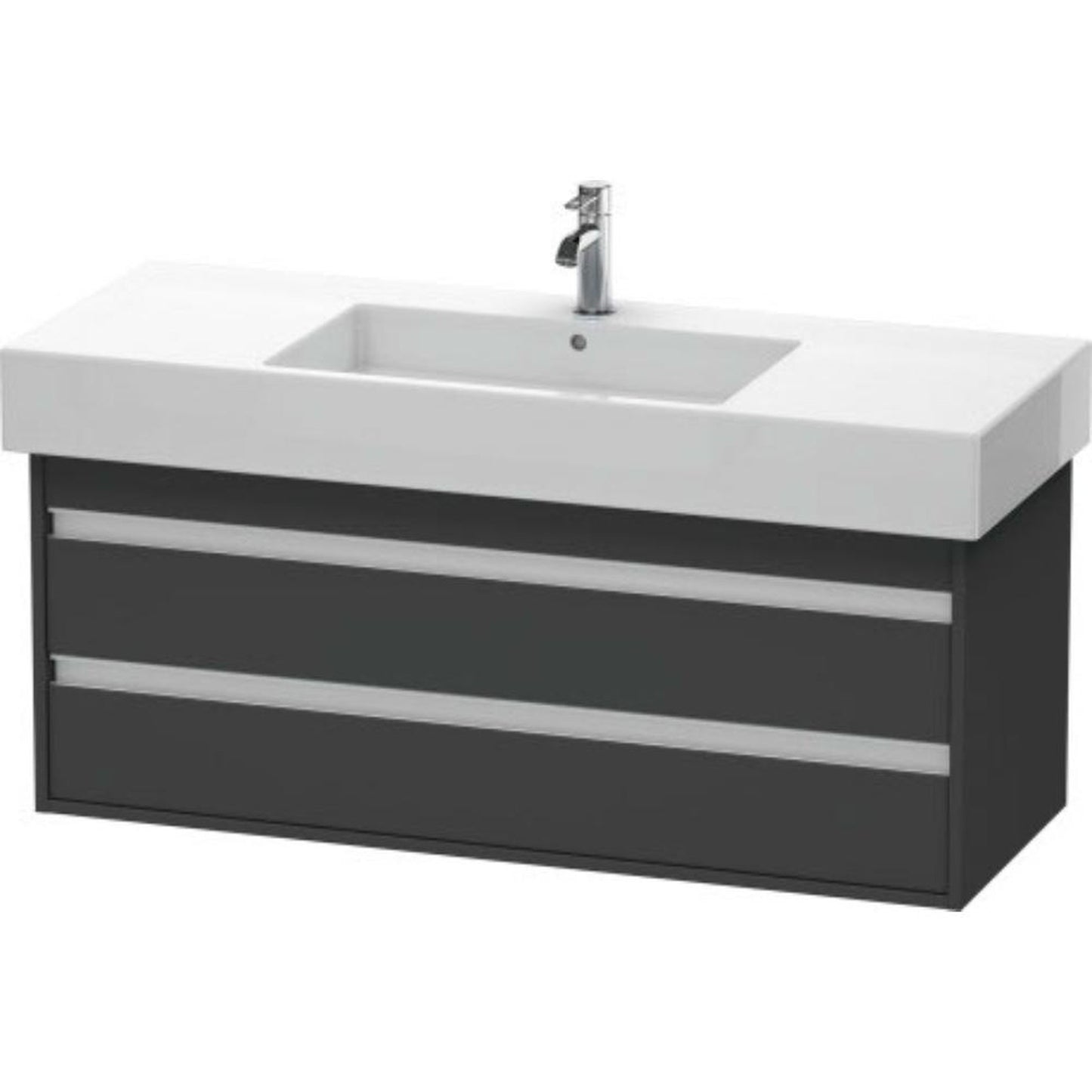 Duravit Ketho 47" x 19" x 18" Two Drawer Wall-Mount Vanity Unit in Graphite Matt (KT664204949)