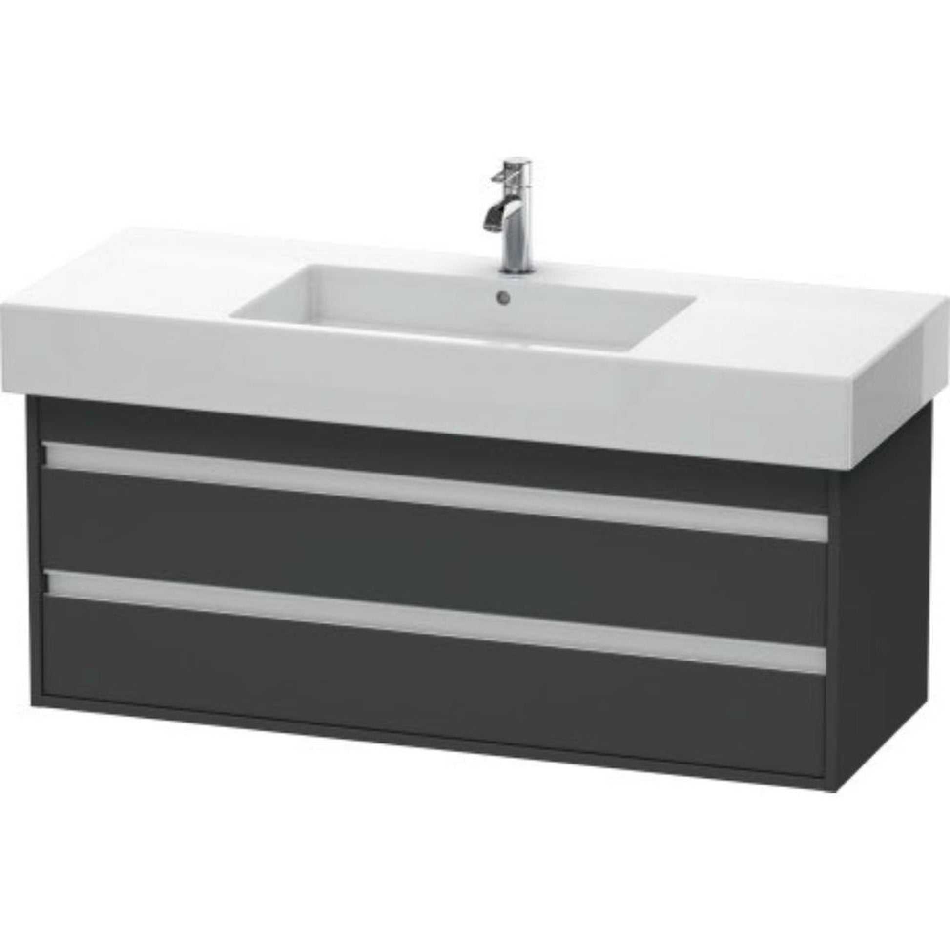 Duravit Ketho 47" x 19" x 18" Two Drawer Wall-Mount Vanity Unit in Graphite Matt (KT664204949)