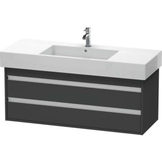 Duravit Ketho 47" x 19" x 18" Two Drawer Wall-Mount Vanity Unit in Graphite Matt (KT664204949)
