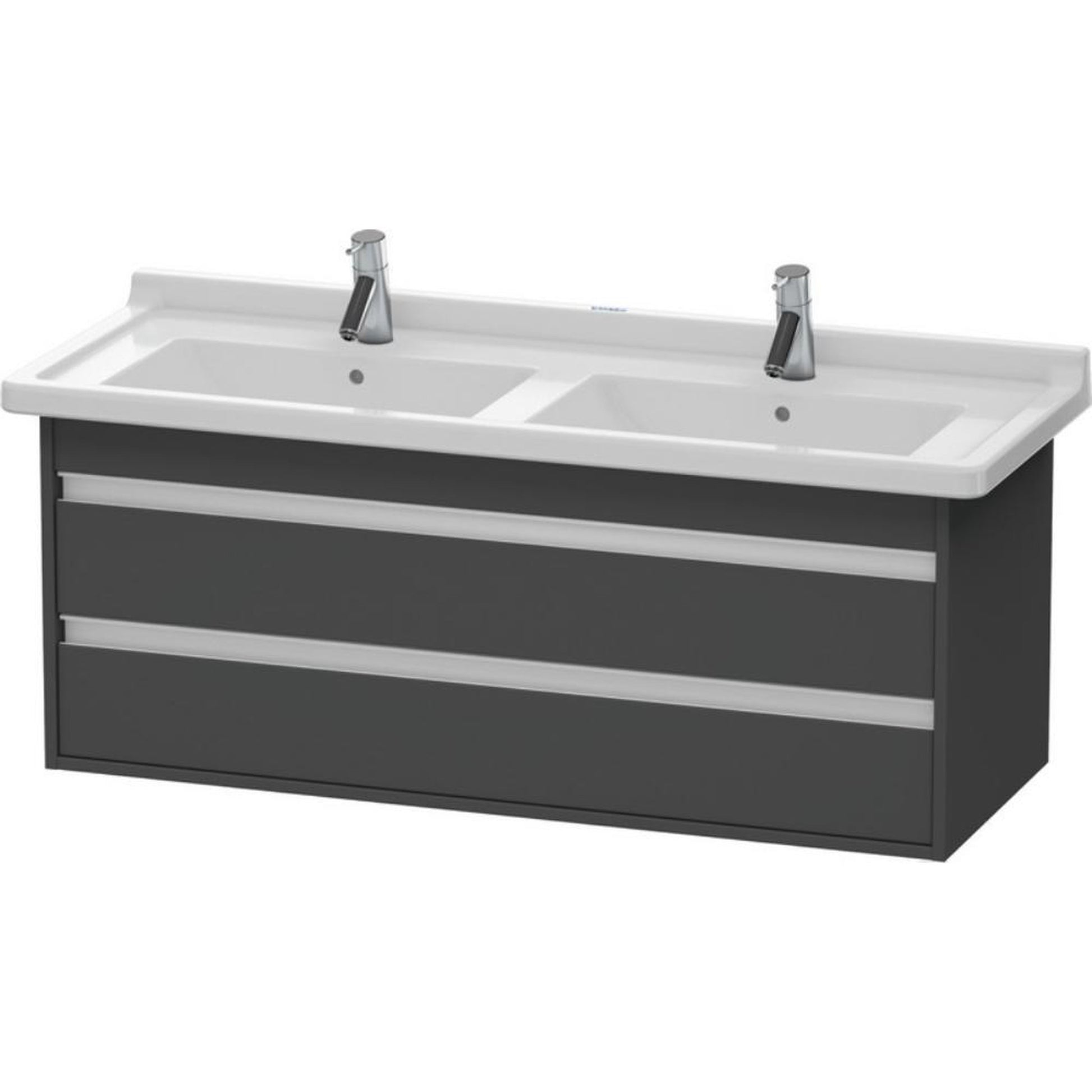 Duravit Ketho 47" x 19" x 18" Two Drawer Wall-Mount Vanity Unit in Graphite Matt (KT664604949)