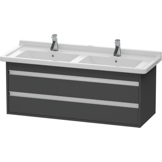 Duravit Ketho 47" x 19" x 18" Two Drawer Wall-Mount Vanity Unit in Graphite Matt (KT664604949)