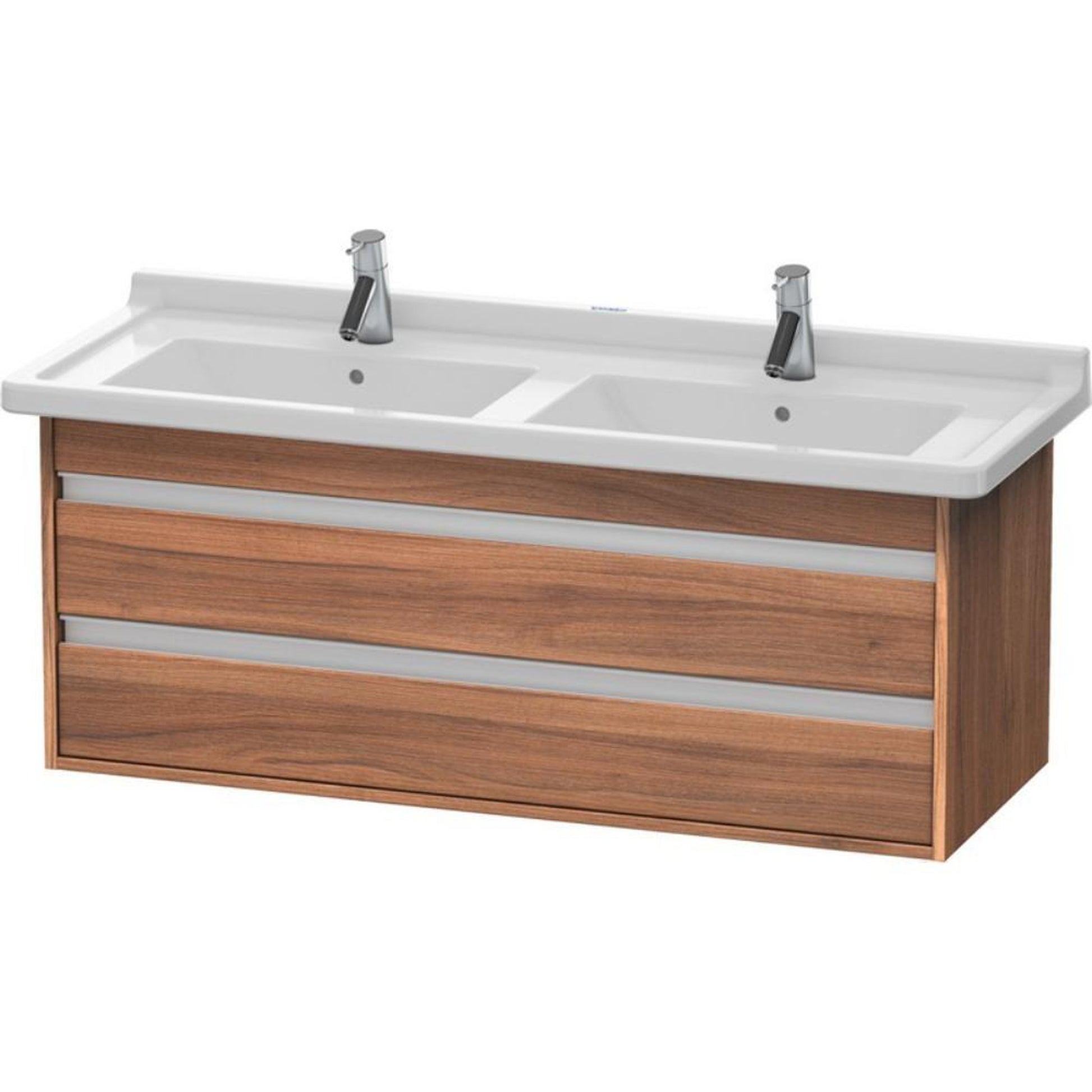 Duravit Ketho 47" x 19" x 18" Two Drawer Wall-Mount Vanity Unit in Natural Walnut (KT664607979)