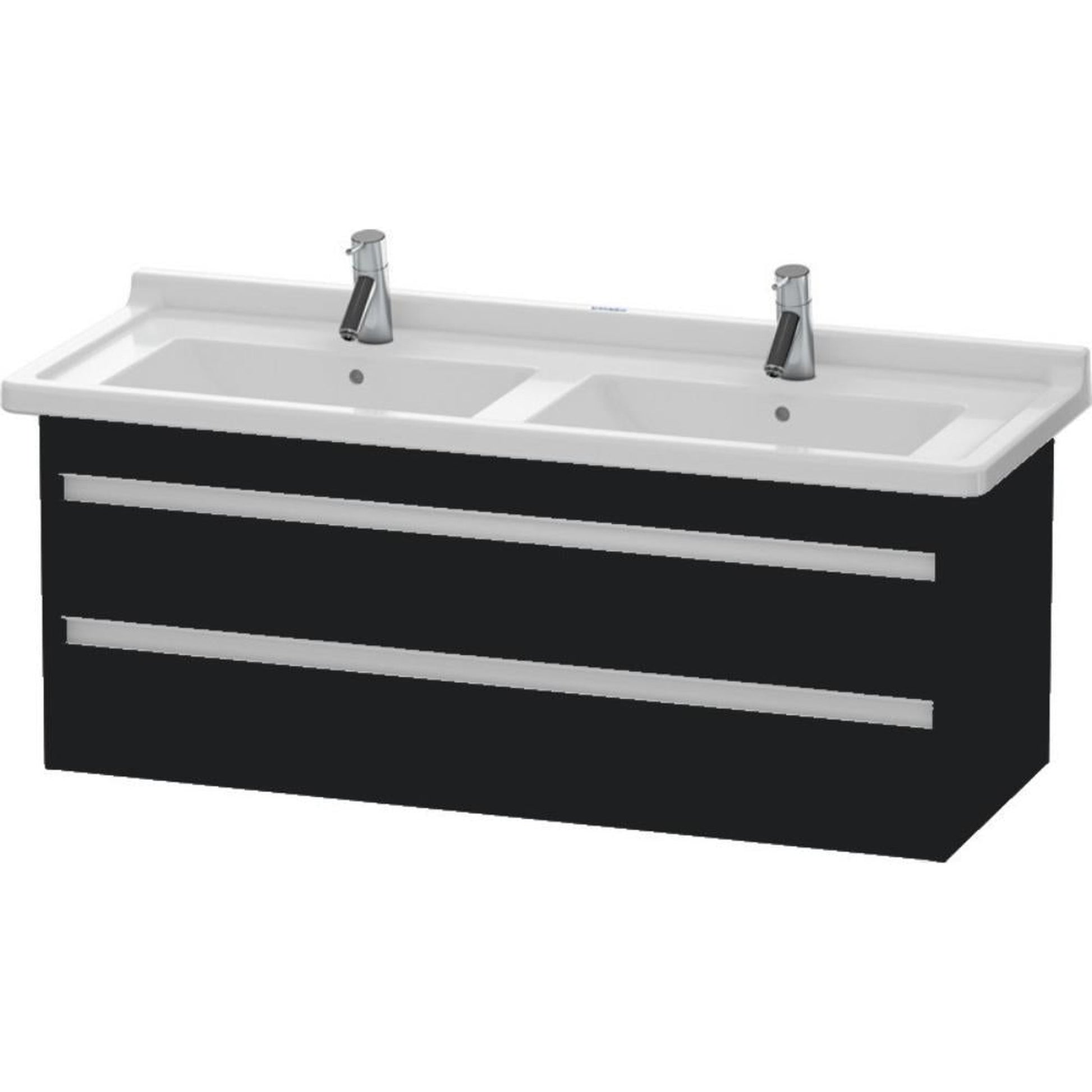 Duravit Ketho 47" x 19" x 18" Two Drawer Wall-Mount Vanity Unit in Oak Black (KT664601616)