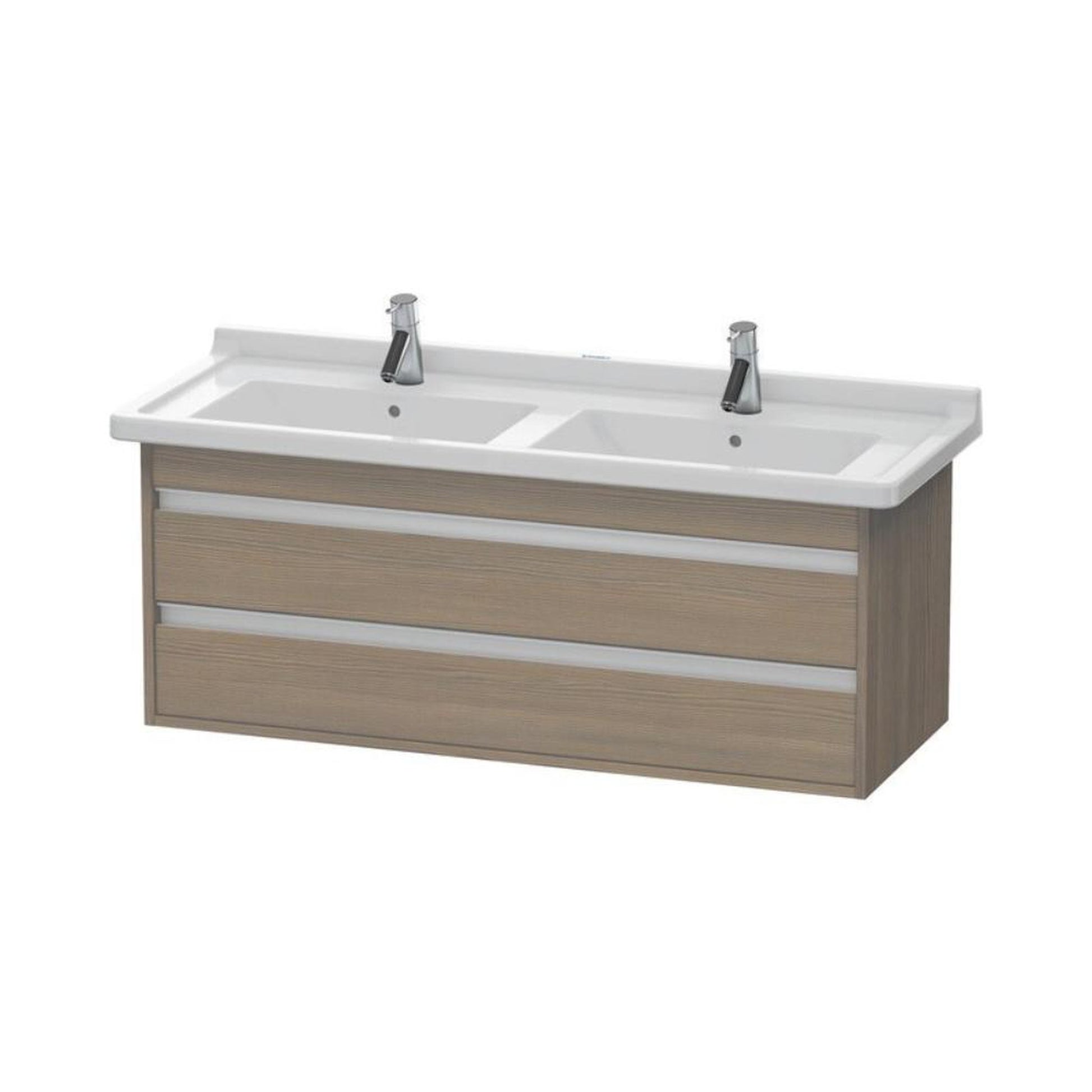 Duravit Ketho 47" x 19" x 18" Two Drawer Wall-Mount Vanity Unit in Oak Terra (KT664603535)
