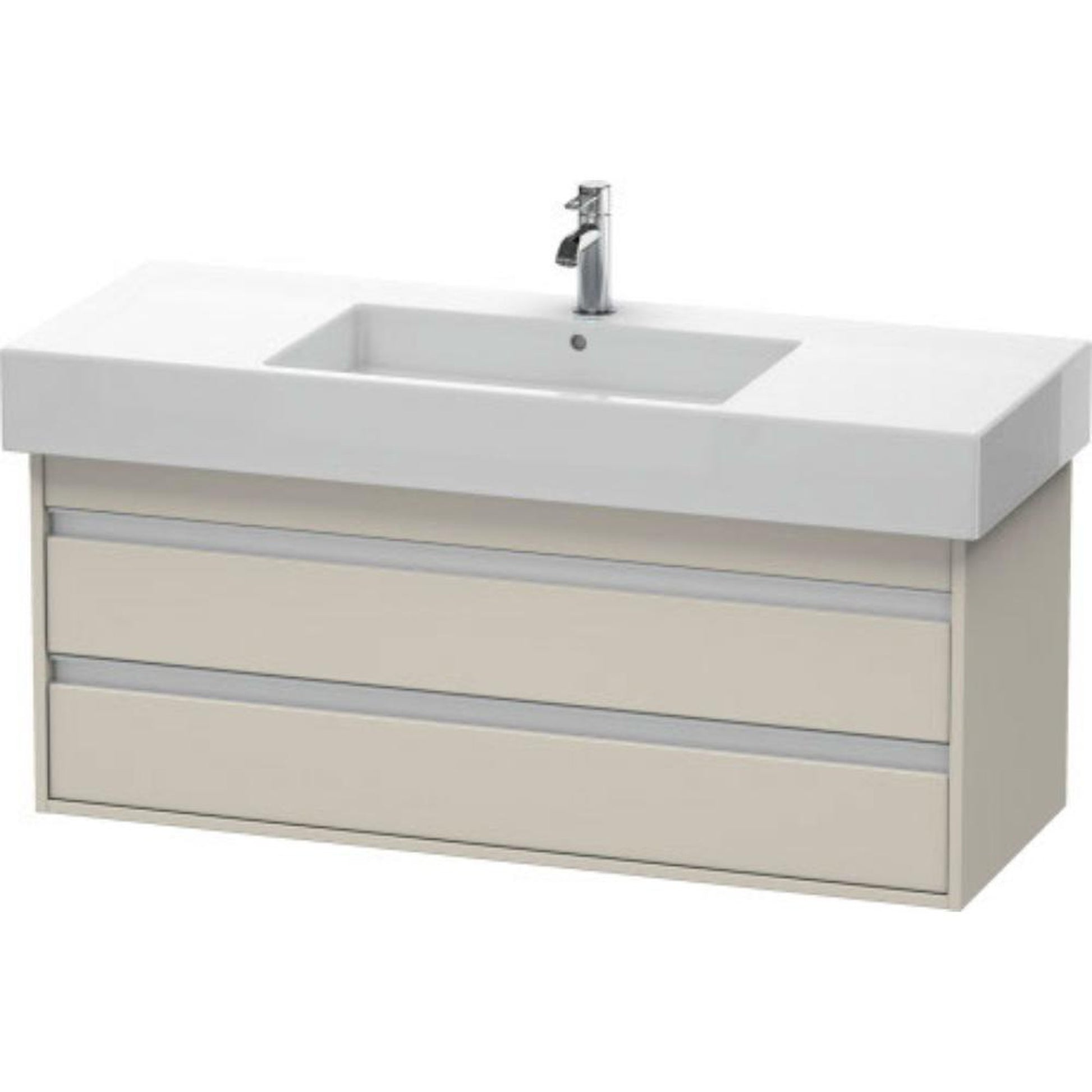 Duravit Ketho 47" x 19" x 18" Two Drawer Wall-Mount Vanity Unit in Taupe Matt (KT664209191)