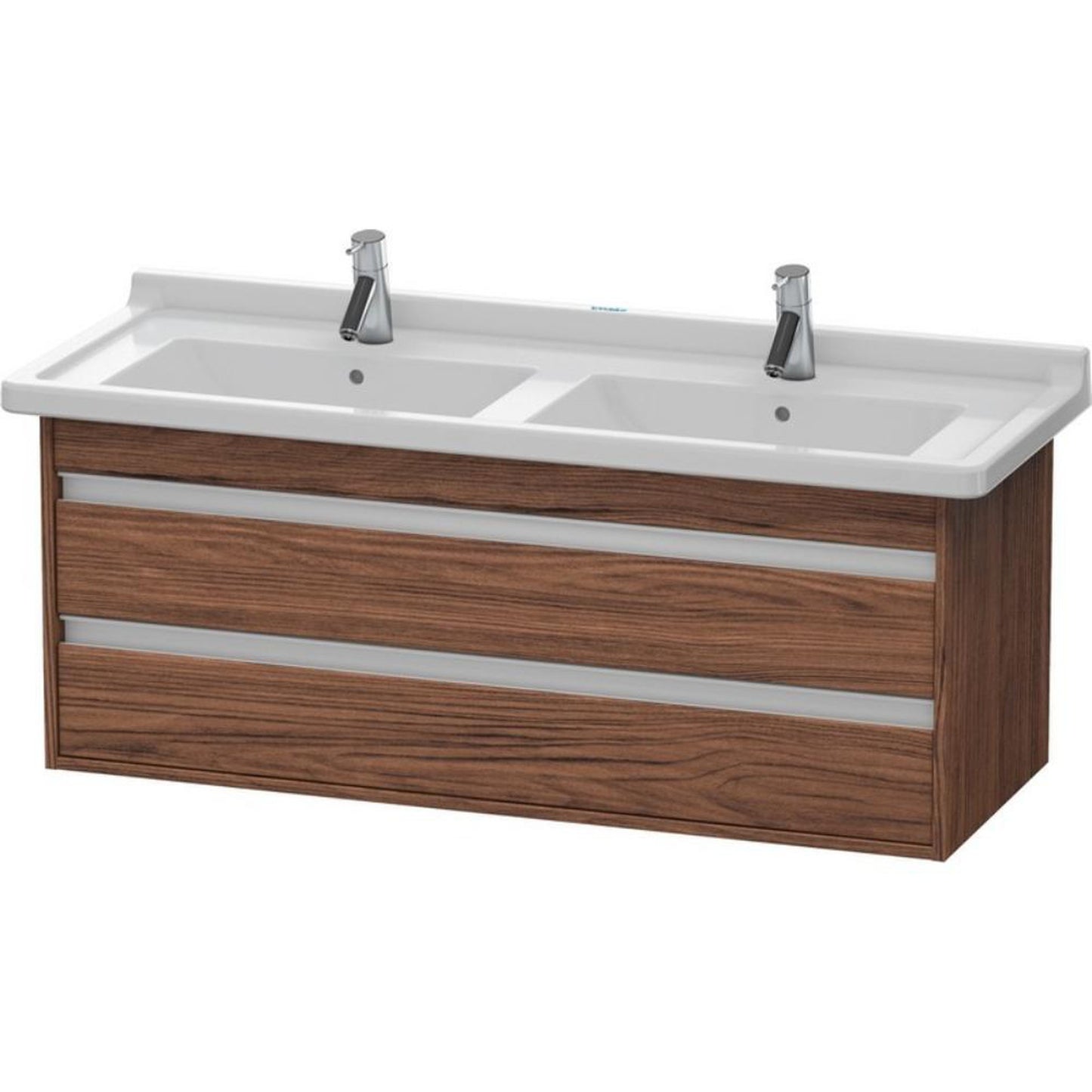 Duravit Ketho 47" x 19" x 18" Two Drawer Wall-Mount Vanity Unit in Walnut Dark (KT664602121)