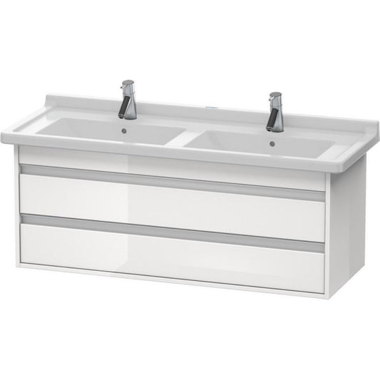 Duravit Ketho 47" x 19" x 18" Two Drawer Wall-Mount Vanity Unit in White High Gloss (KT664602222)