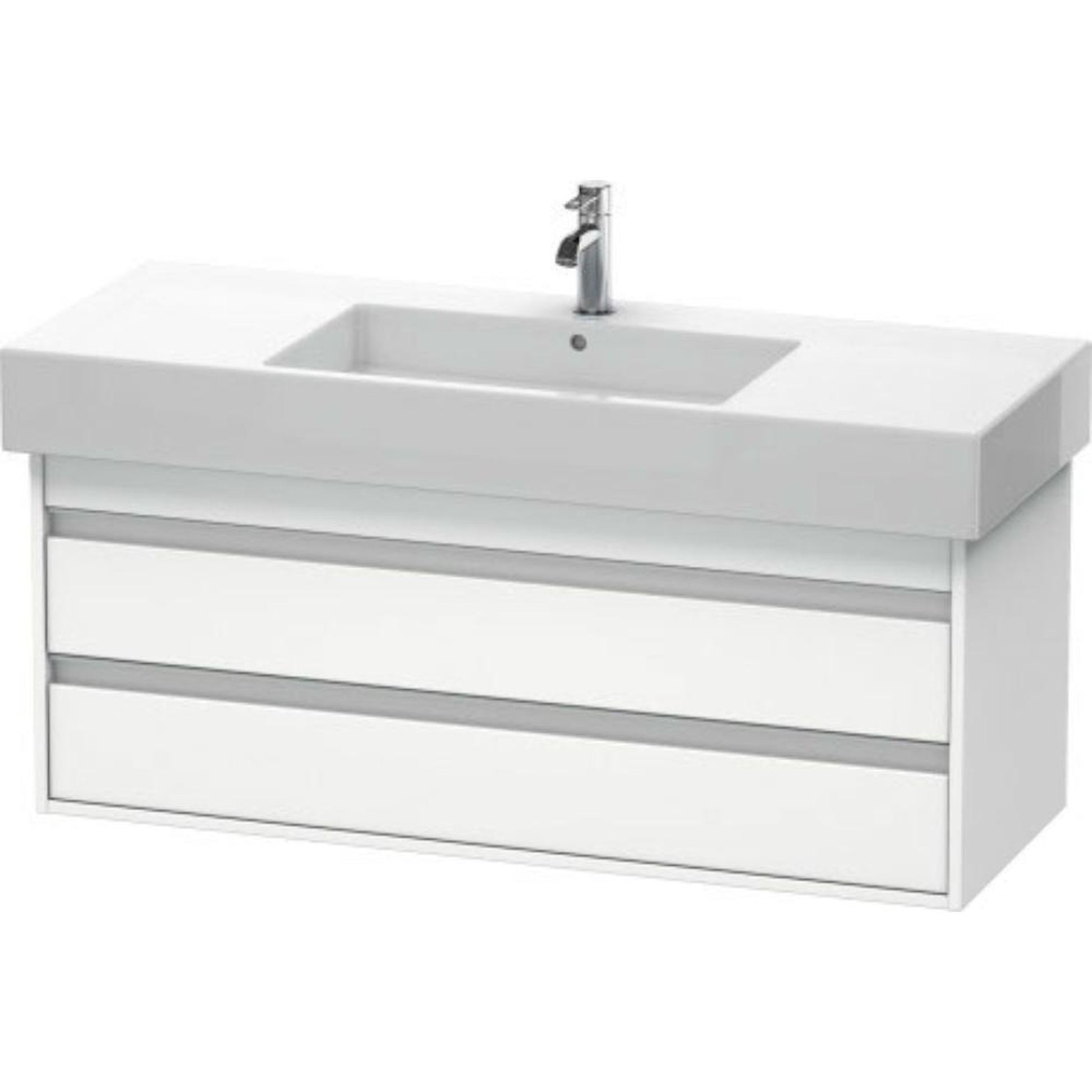 Duravit Ketho 47" x 19" x 18" Two Drawer Wall-Mount Vanity Unit in White Matt (KT664201818)