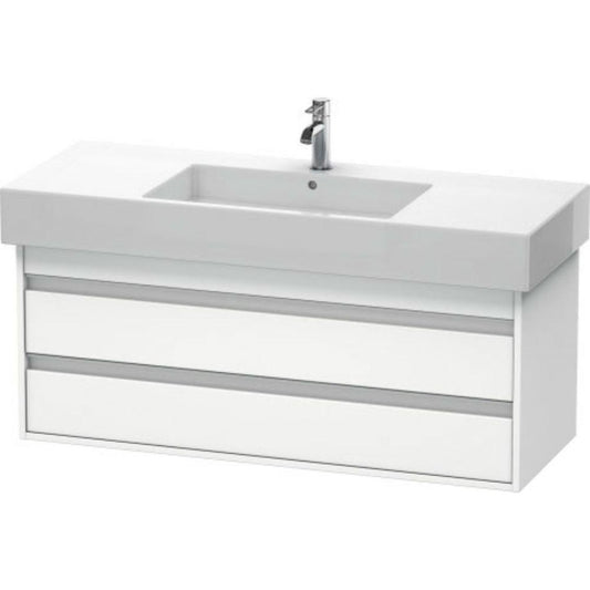 Duravit Ketho 47" x 19" x 18" Two Drawer Wall-Mount Vanity Unit in White Matt (KT664201818)