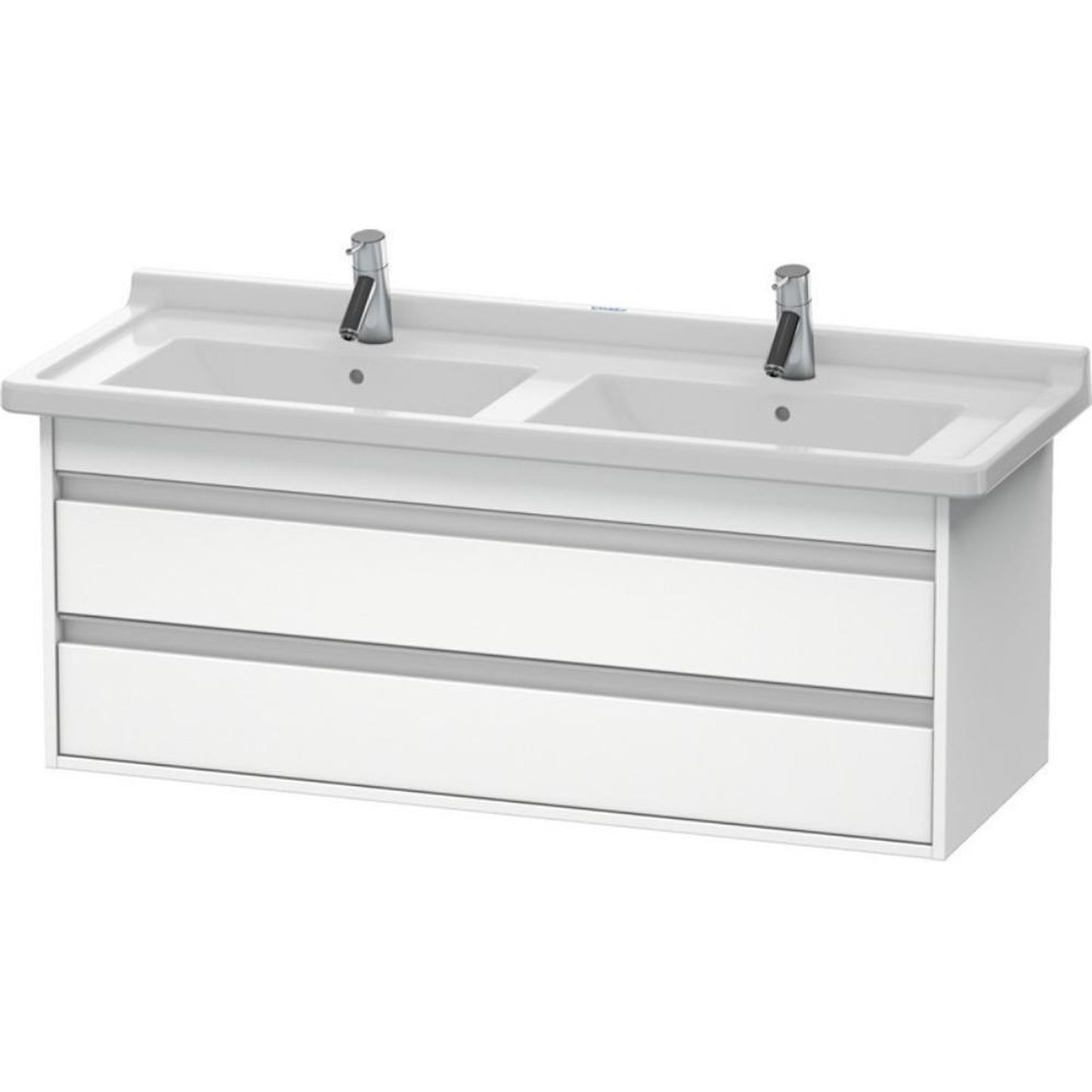 Duravit Ketho 47" x 19" x 18" Two Drawer Wall-Mount Vanity Unit in White Matt (KT664601818)
