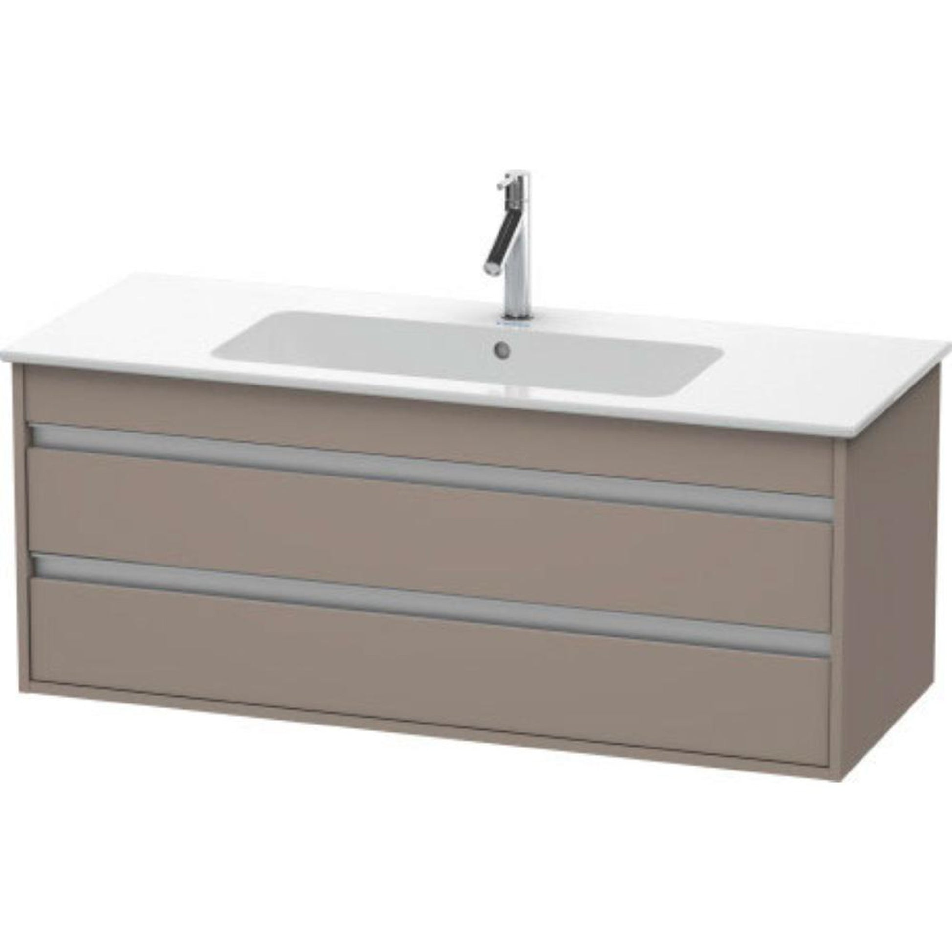 Duravit Ketho 47" x 19" x 19" Two Drawer Wall-Mount Vanity Unit in Basalt Matt