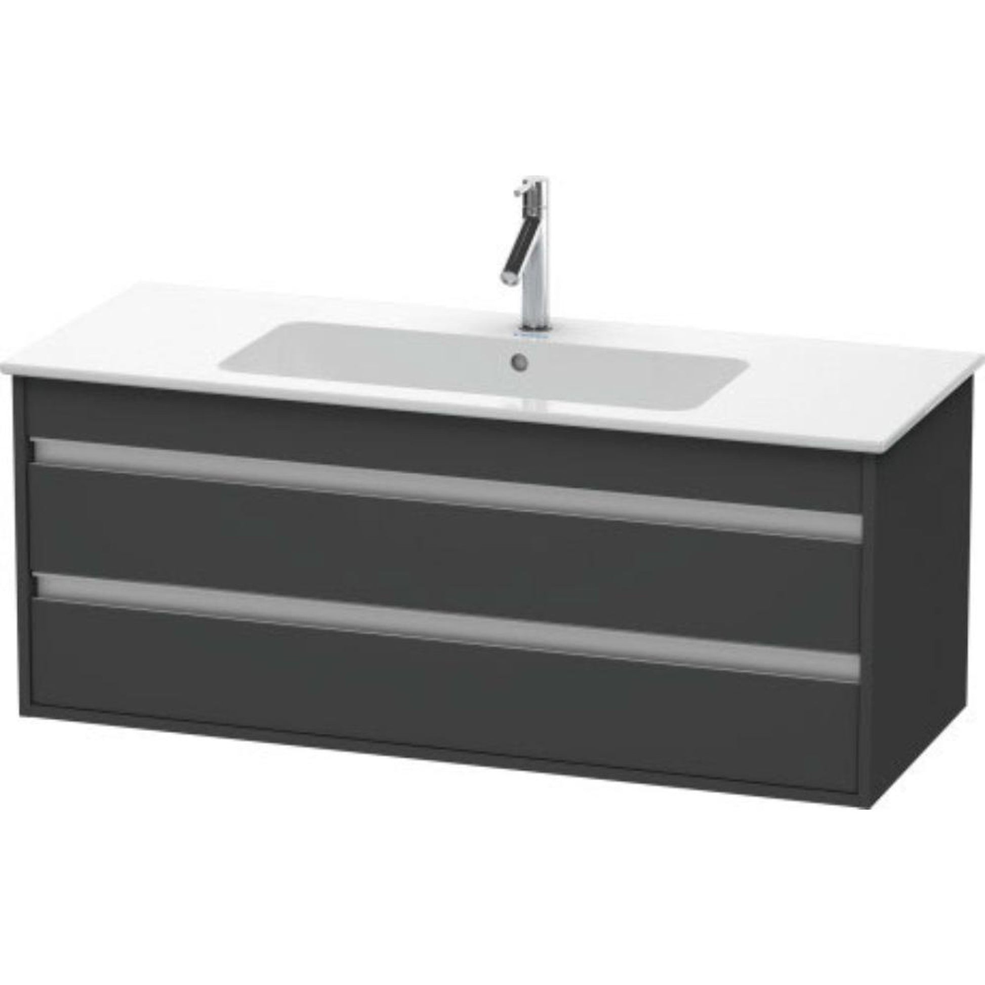 Duravit Ketho 47" x 19" x 19" Two Drawer Wall-Mount Vanity Unit in Graphite Matt