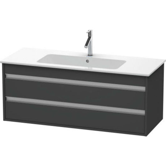 Duravit Ketho 47" x 19" x 19" Two Drawer Wall-Mount Vanity Unit in Graphite Matt