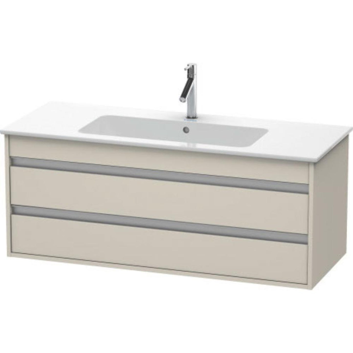 Duravit Ketho 47" x 19" x 19" Two Drawer Wall-Mount Vanity Unit in Taupe Matt