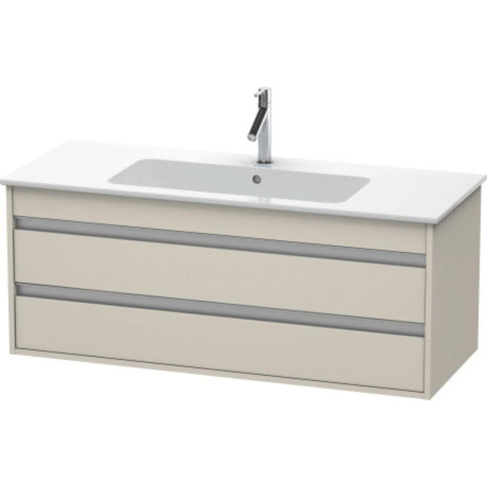 Duravit Ketho 47" x 19" x 19" Two Drawer Wall-Mount Vanity Unit in Taupe Matt