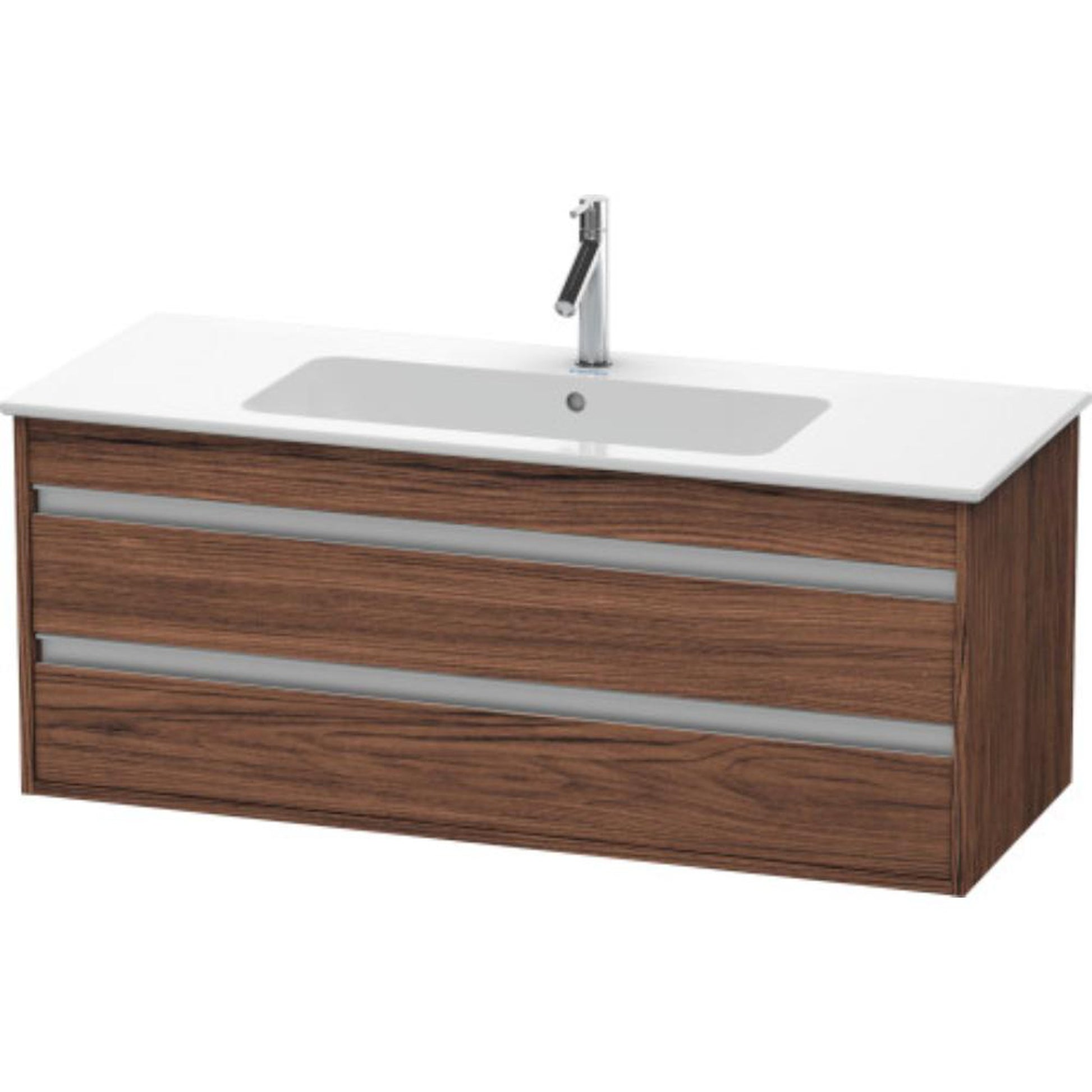 Duravit Ketho 47" x 19" x 19" Two Drawer Wall-Mount Vanity Unit in Walnut Dark