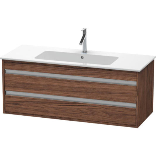 Duravit Ketho 47" x 19" x 19" Two Drawer Wall-Mount Vanity Unit in Walnut Dark
