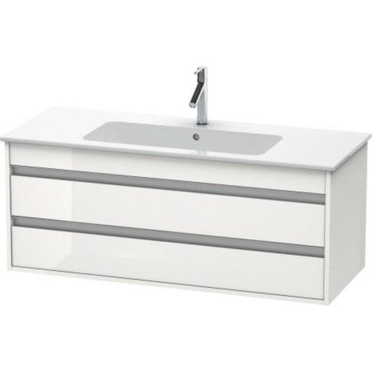 Duravit Ketho 47" x 19" x 19" Two Drawer Wall-Mount Vanity Unit in White High Gloss