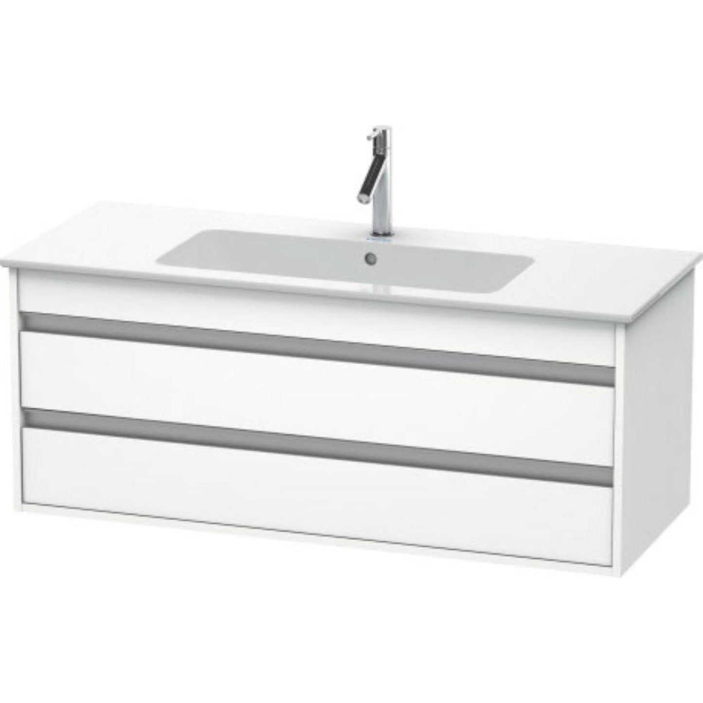 Duravit Ketho 47" x 19" x 19" Two Drawer Wall-Mount Vanity Unit in White Matt