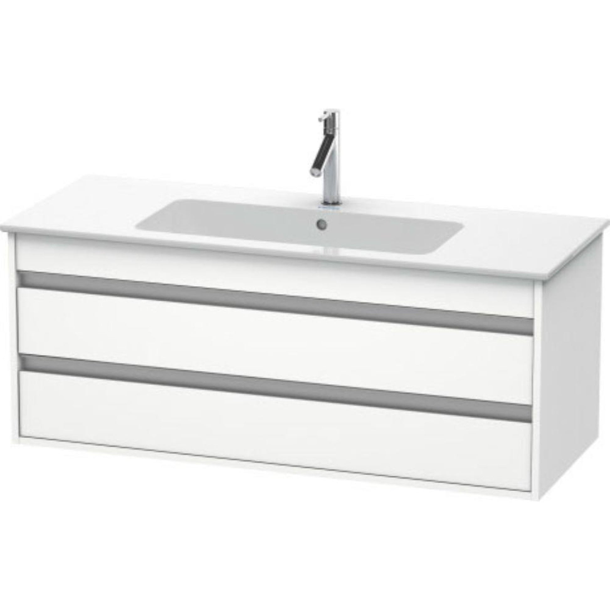 Duravit Ketho 47" x 19" x 19" Two Drawer Wall-Mount Vanity Unit in White Matt